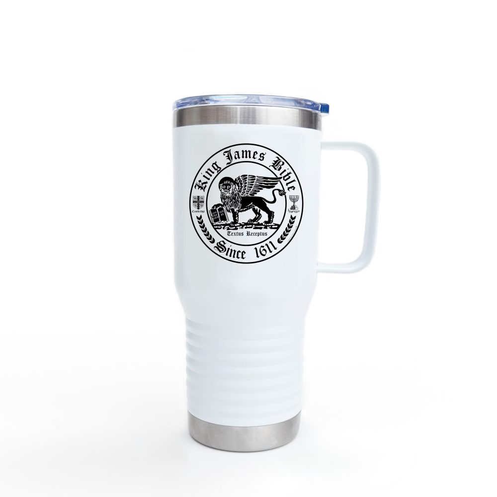 King James Bible Black Lion Christian Tumbler 20oz - KJV Tumbler