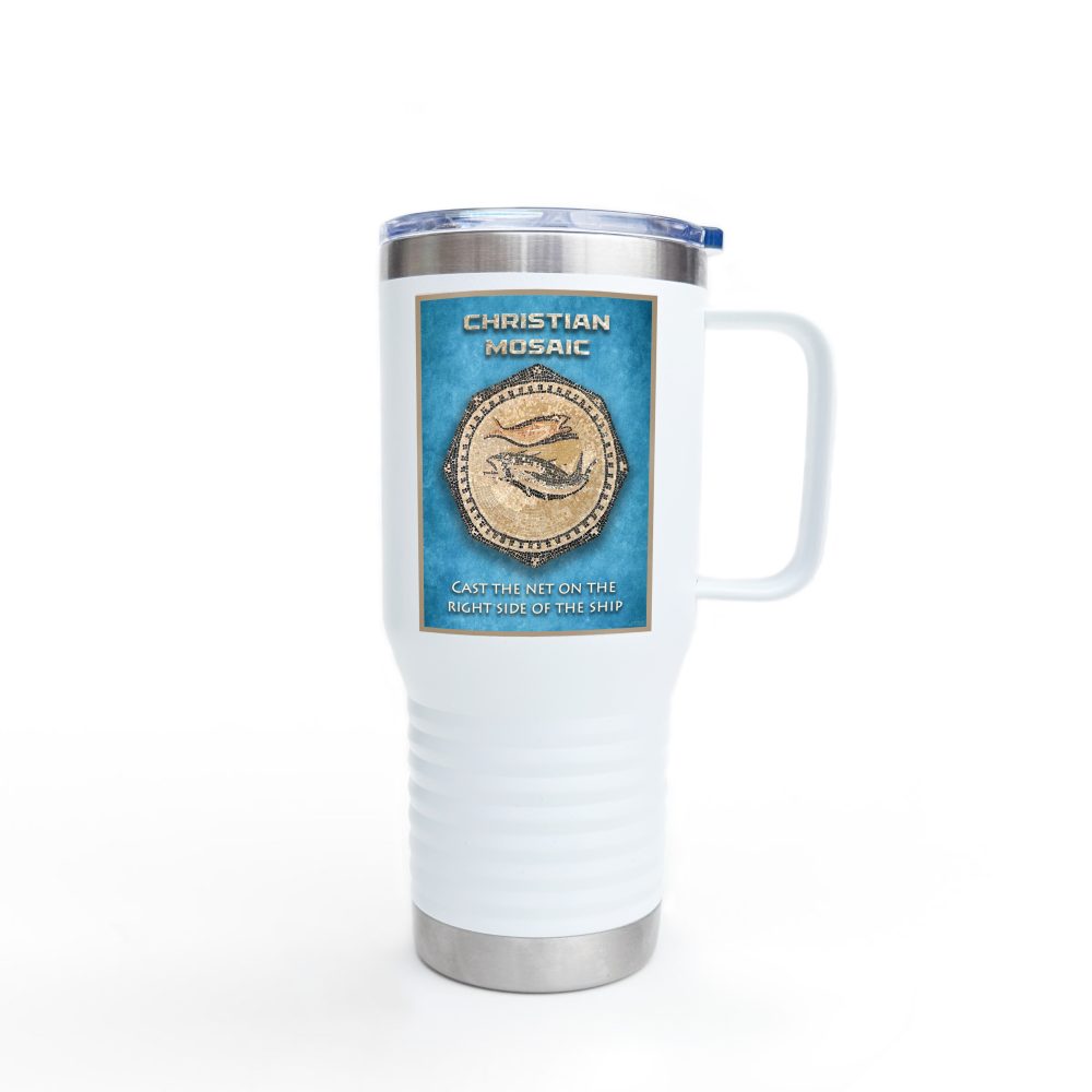 Christian Fish Tile Mosaic:  Inspirational Insulated Tumbler 20oz