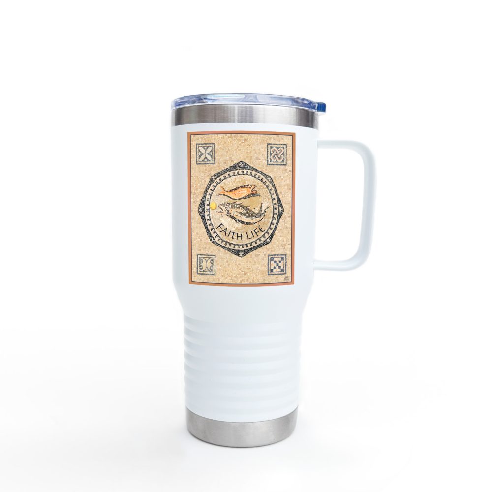Christian Fish Tile Mosaic:  Inspirational Insulated Tumbler 20oz