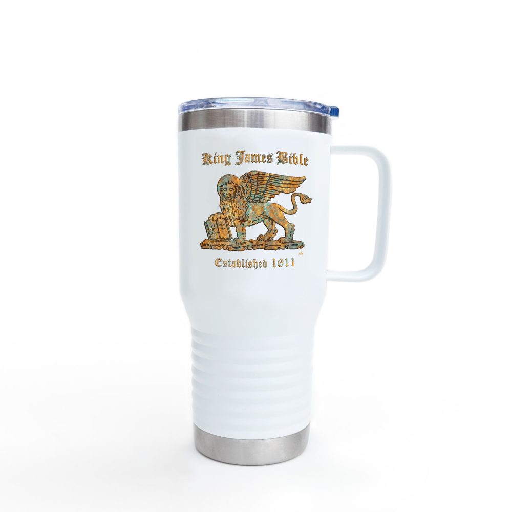 King James Bible Gold Lion Christian Tumbler 20oz - KJV Tumbler