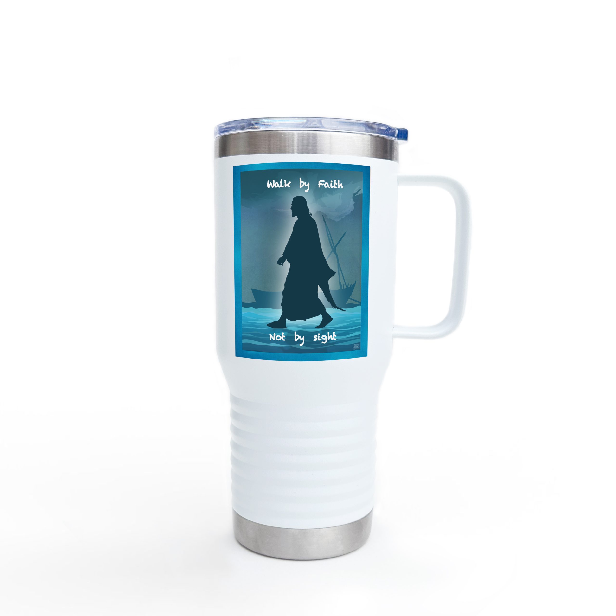 Jesus, Walk by Faith, not by Sight: Inspirational Insulated Tumbler 20oz 1 Jesus, Walk by Faith, not by Sight: Inspirational Insulated Tumbler 20oz