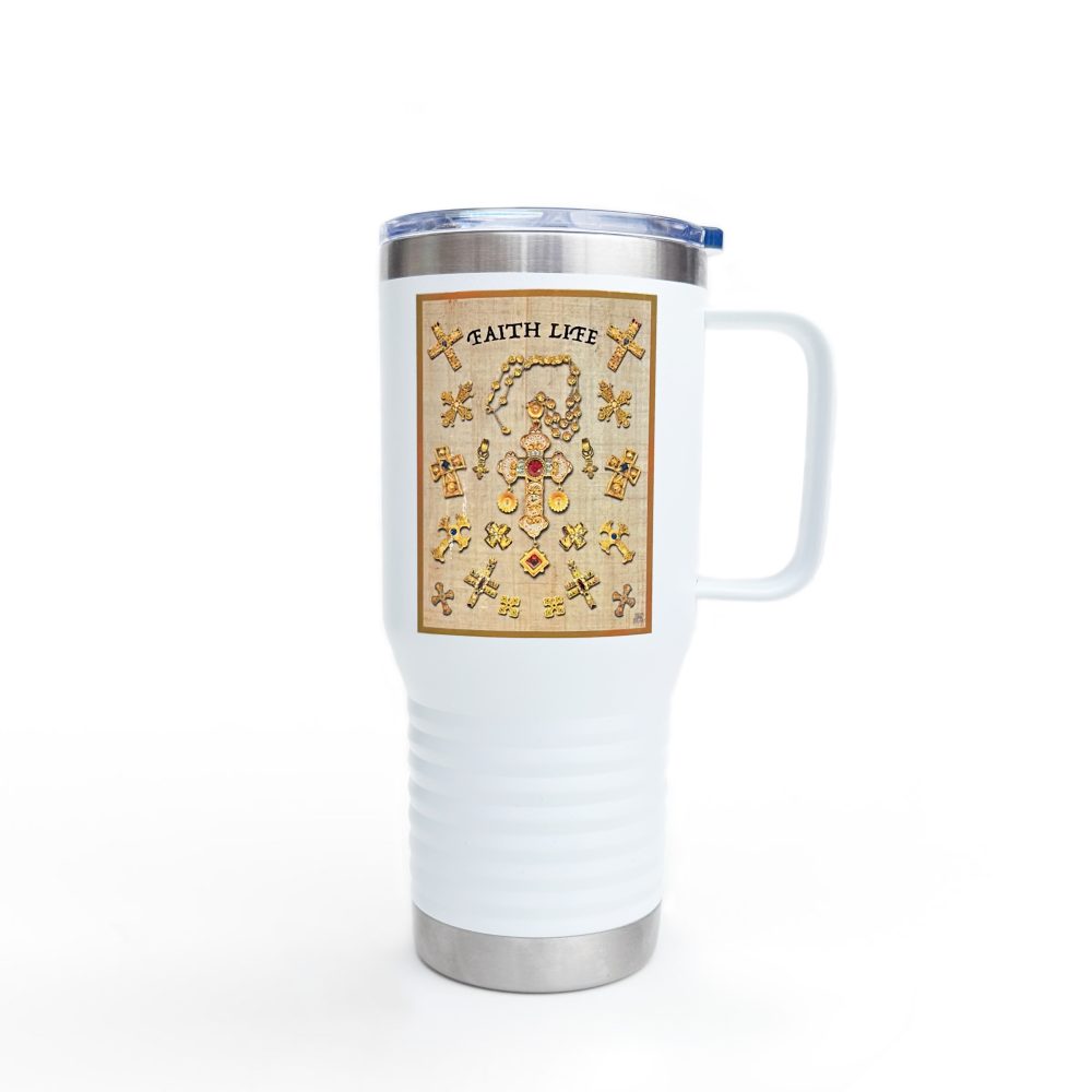 Golden Crosses: Inspirational Insulated Tumbler 20oz