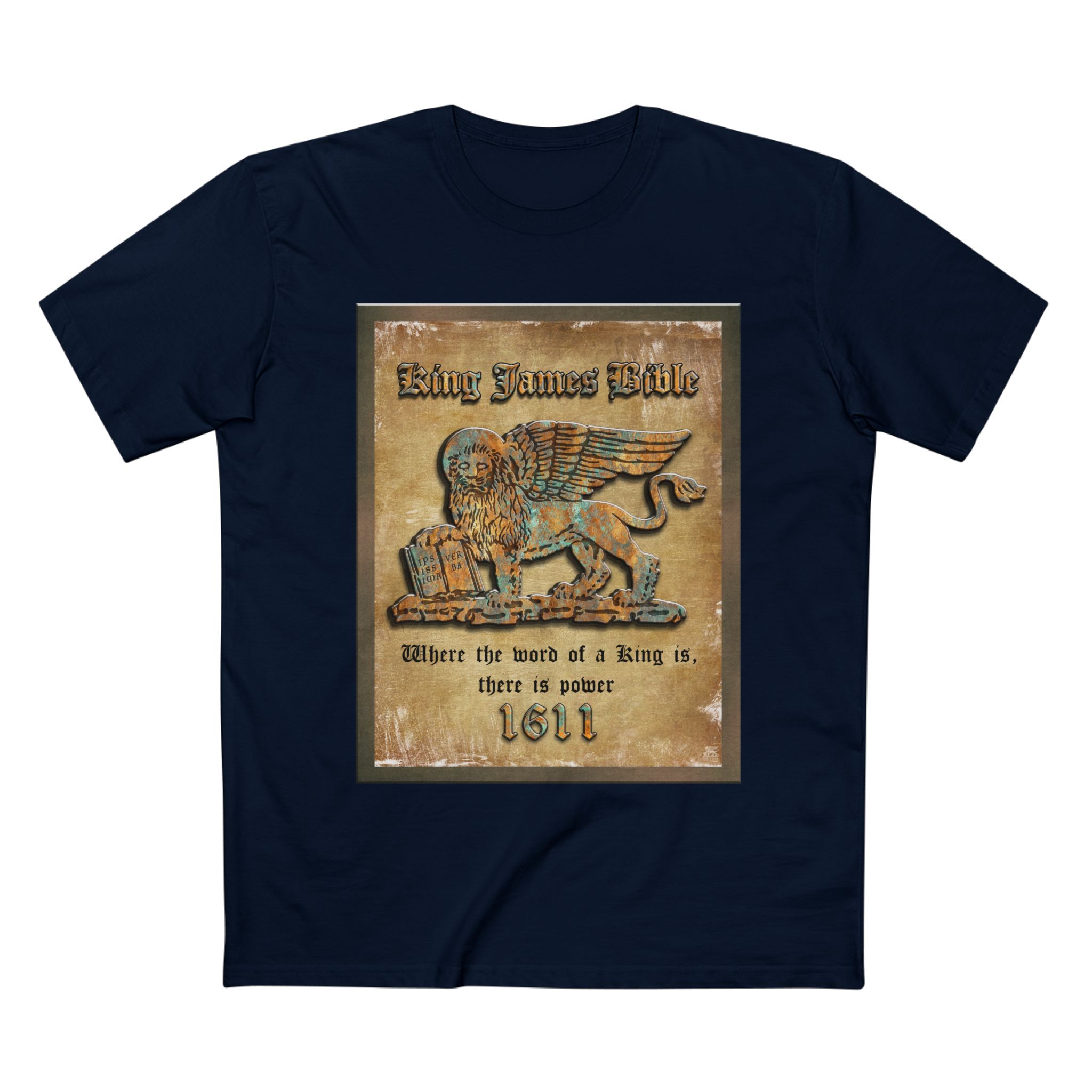 Christian 1611 King James Bible Lion Plaque T-Shirt Halo House Christian 1611 King James Bible Lion Plaque T-Shirt - Image 9