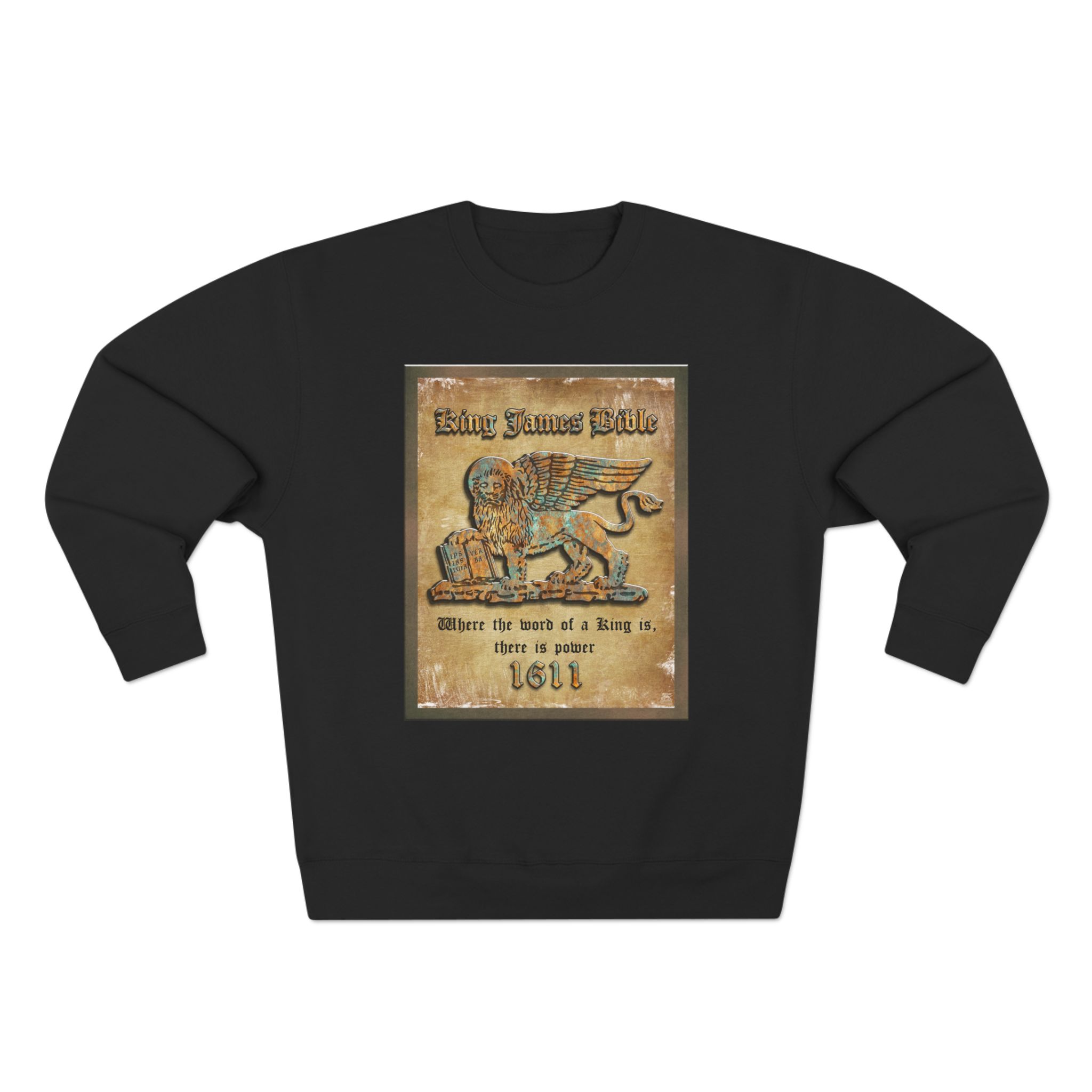 1611 King James Bible, Lion Plaque : Sweatshirt 7 1611 King James Bible, Lion Plaque : Sweatshirt - Image 7