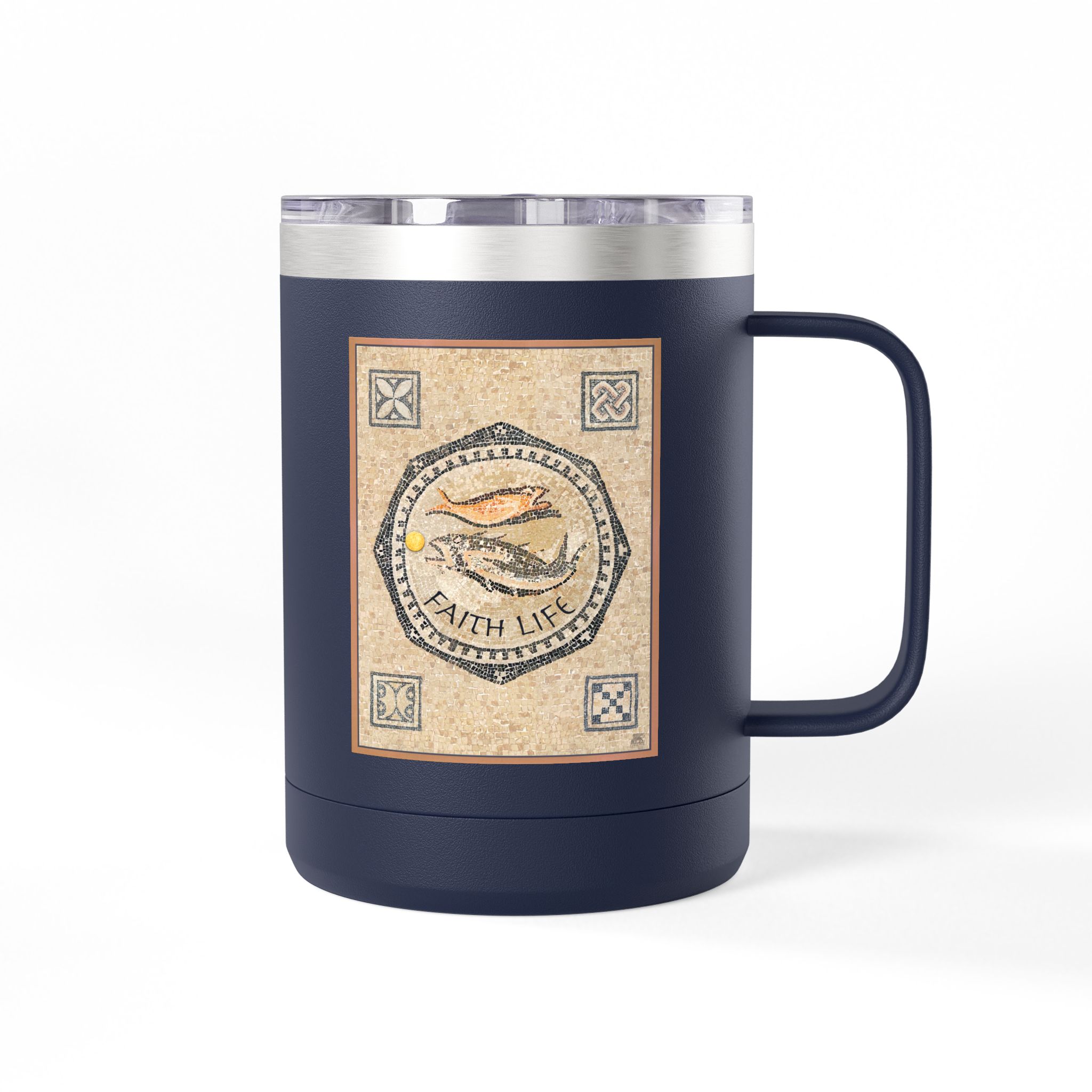 Christian Fish Tile Mosaic Travel Mug - Christian Coffee Mug 15oz 34 Christian Fish Tile Mosaic Travel Mug - Christian Coffee Mug 15oz - Image 34