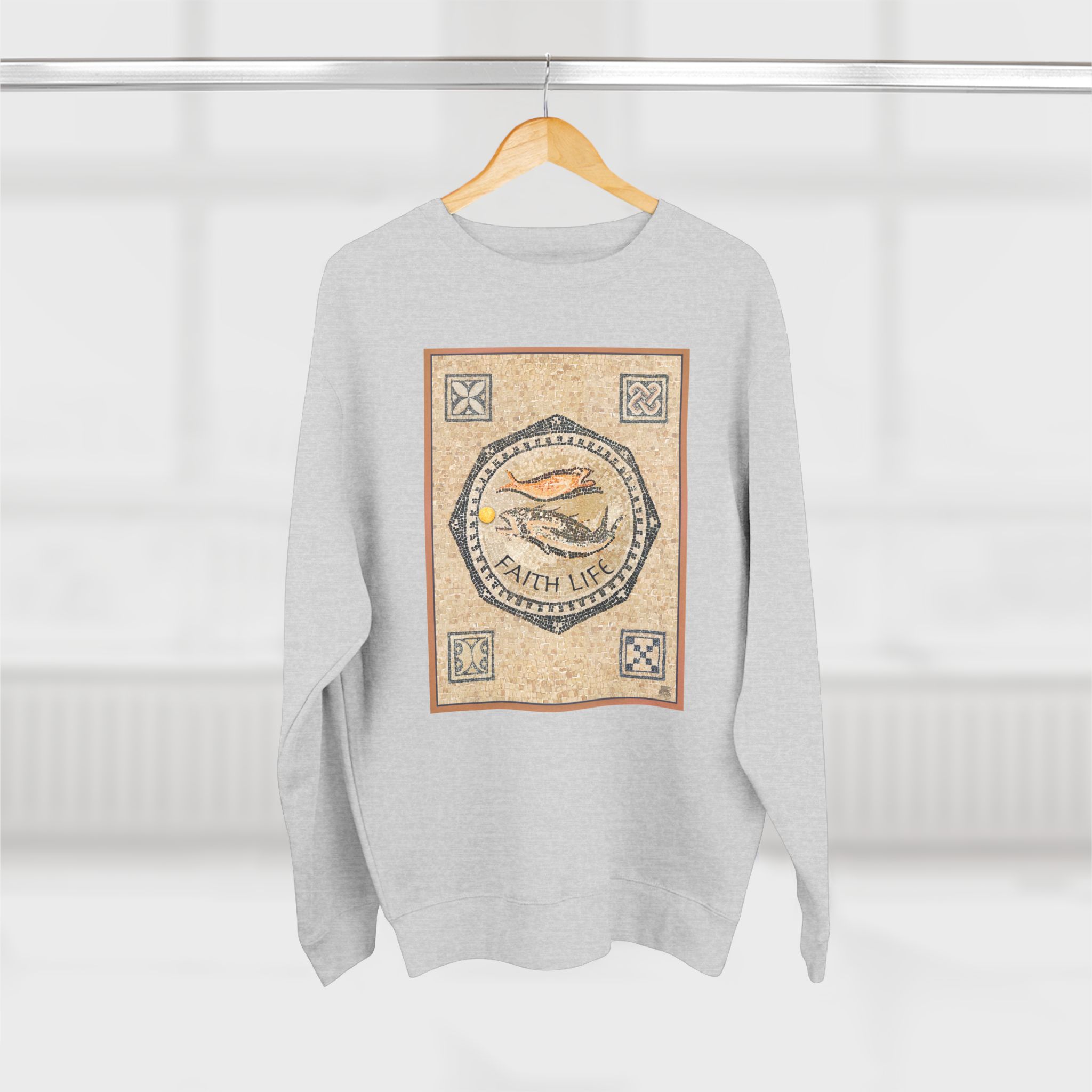 Faith Life, Christian Fish : Sweatshirt 2 Faith Life, Christian Fish : Sweatshirt - Image 2