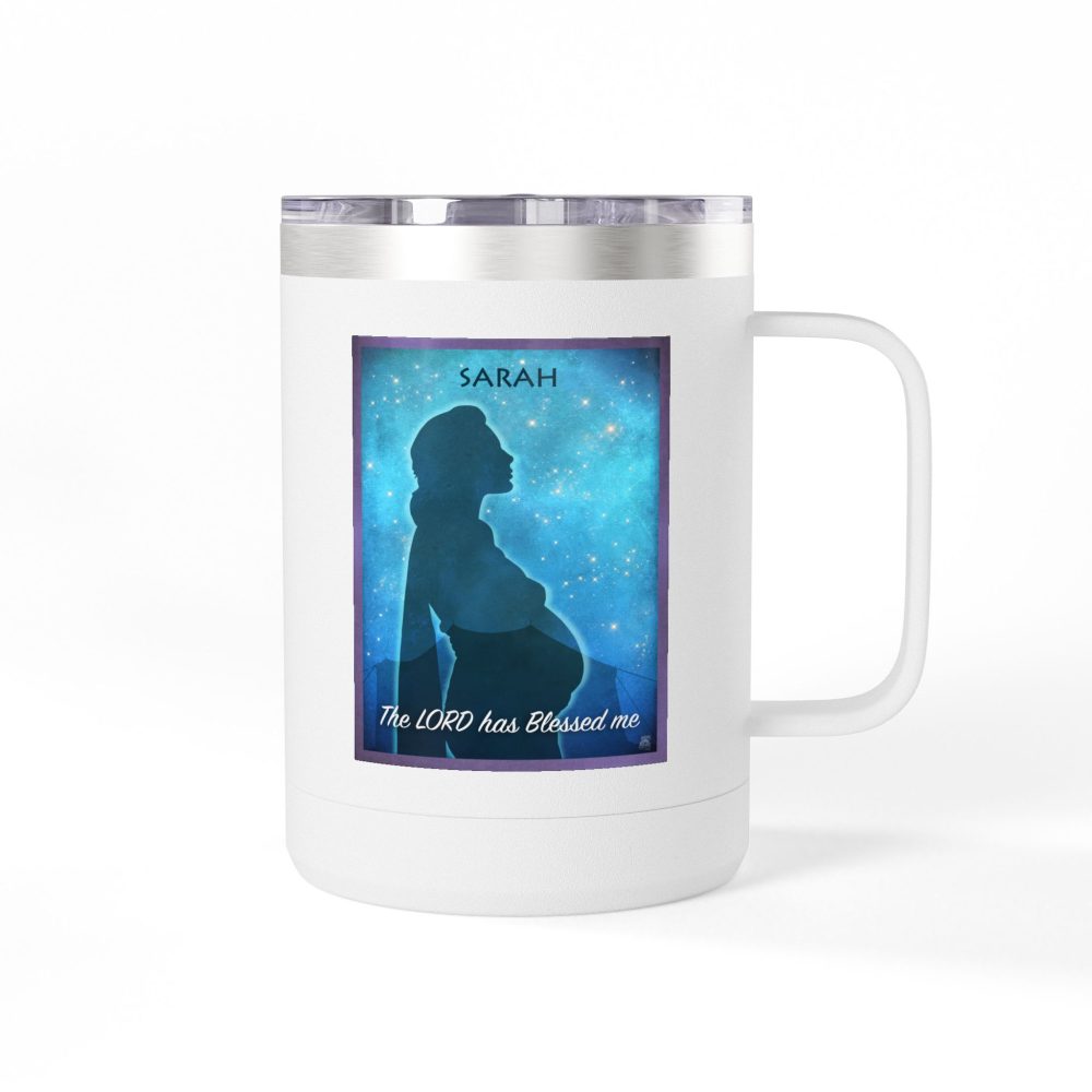 Sarah, The Promise of God Christian Travel Mug - Bible Coffee Mug 15oz