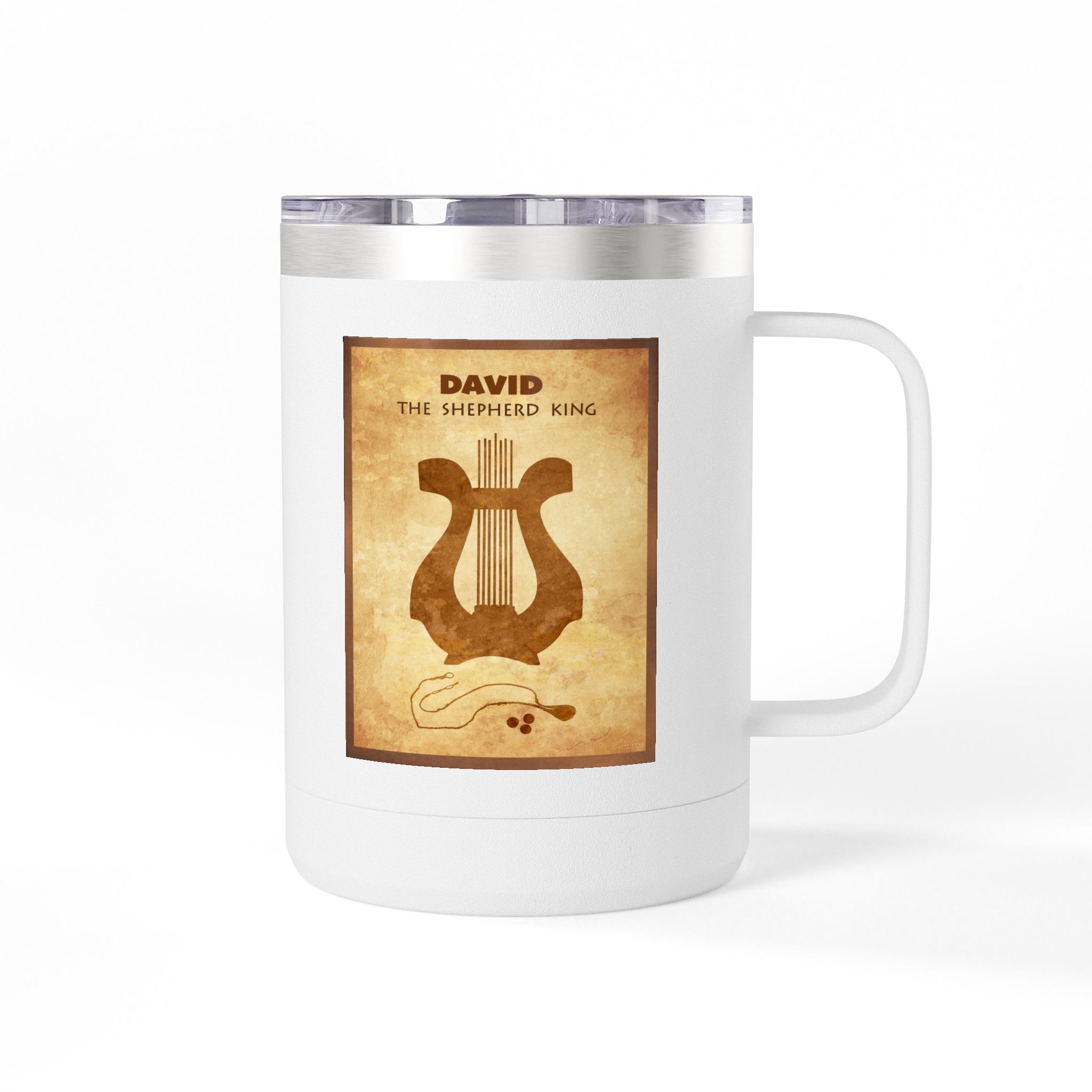 David, the Shepherd King Christian Travel Mug - Bible Coffee Mug 15oz 1 David, the Shepherd King Christian Travel Mug - Bible Coffee Mug 15oz