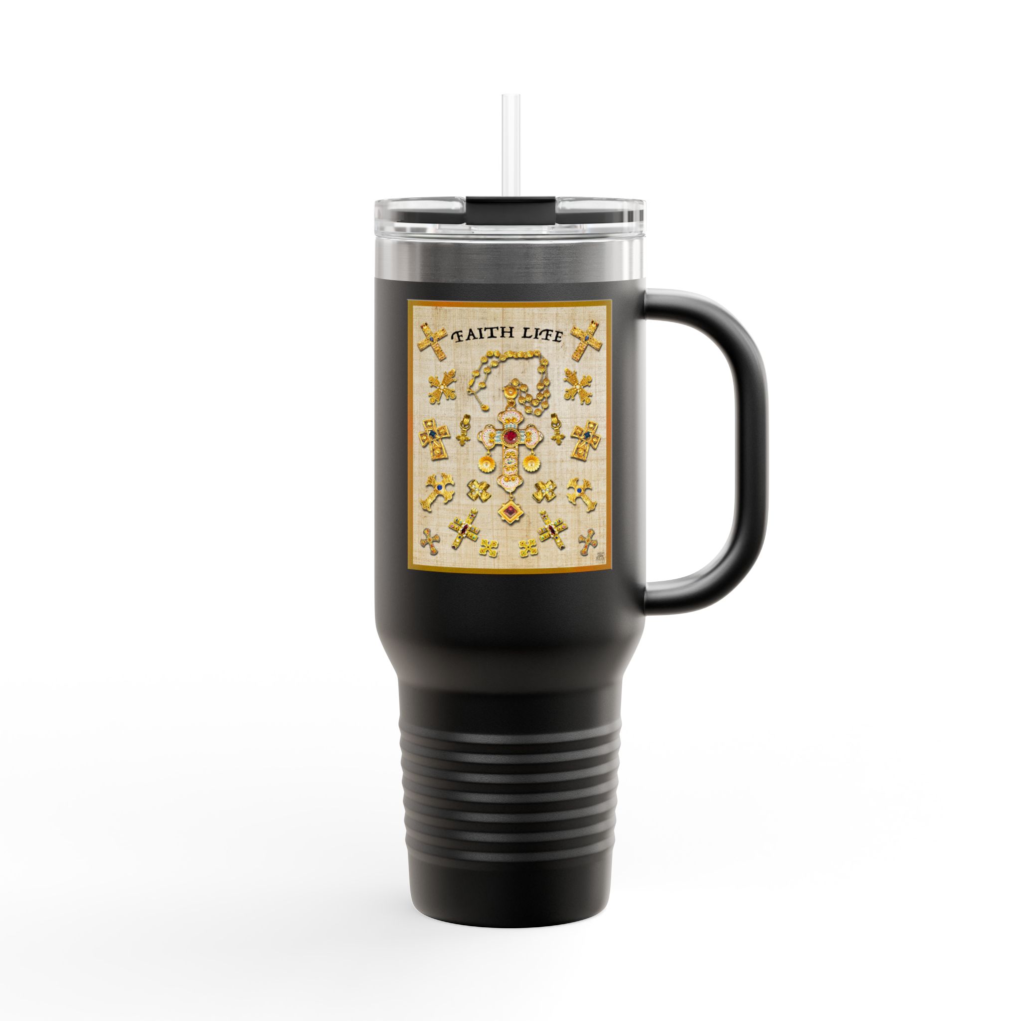 Golden Crosses - Christian 40oz Tumbler 5 Golden Crosses - Christian 40oz Tumbler - Image 5
