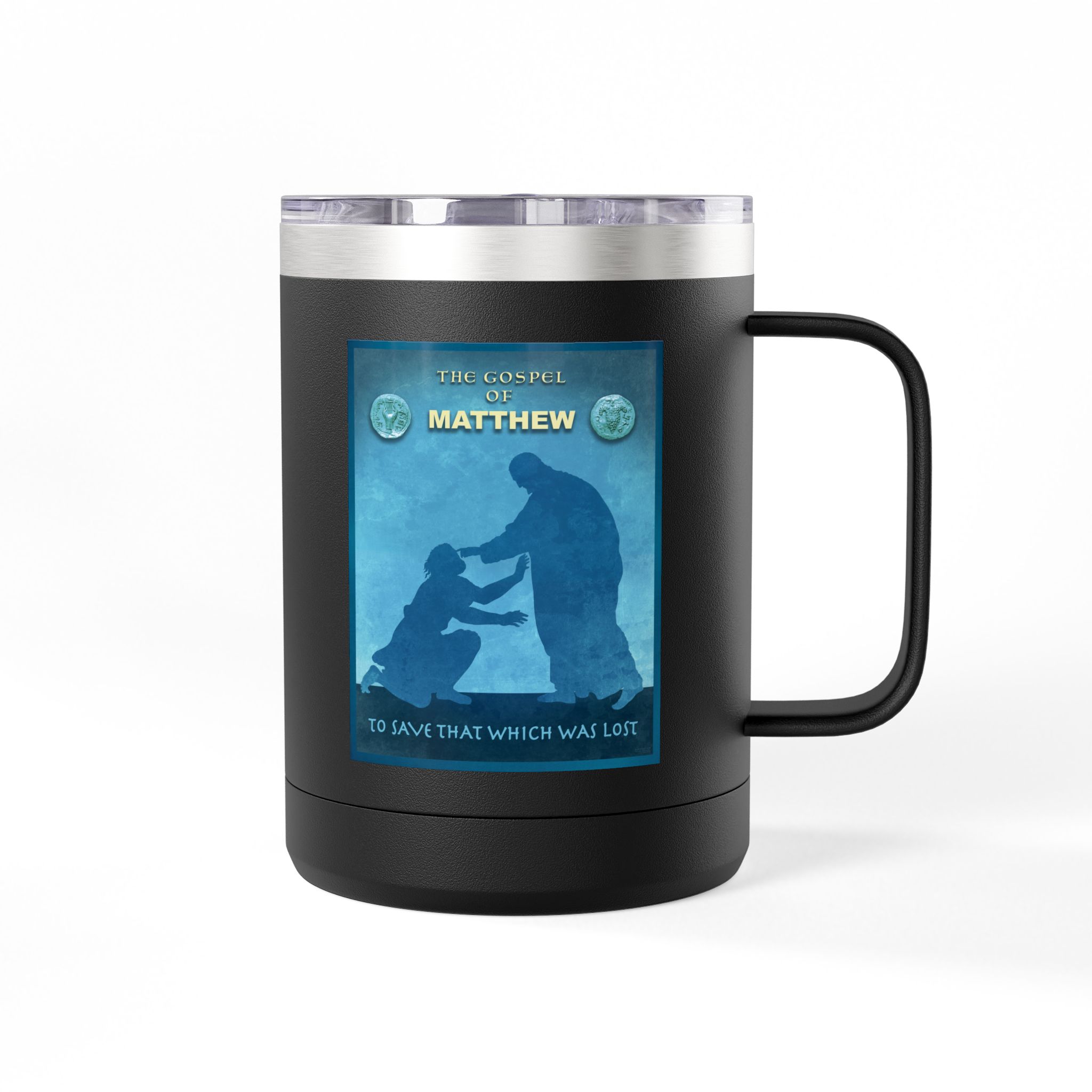 Gospel of Matthew Christian Travel Mug - Bible Coffee Mug 15oz 6 Gospel of Matthew Christian Travel Mug - Bible Coffee Mug 15oz - Image 6