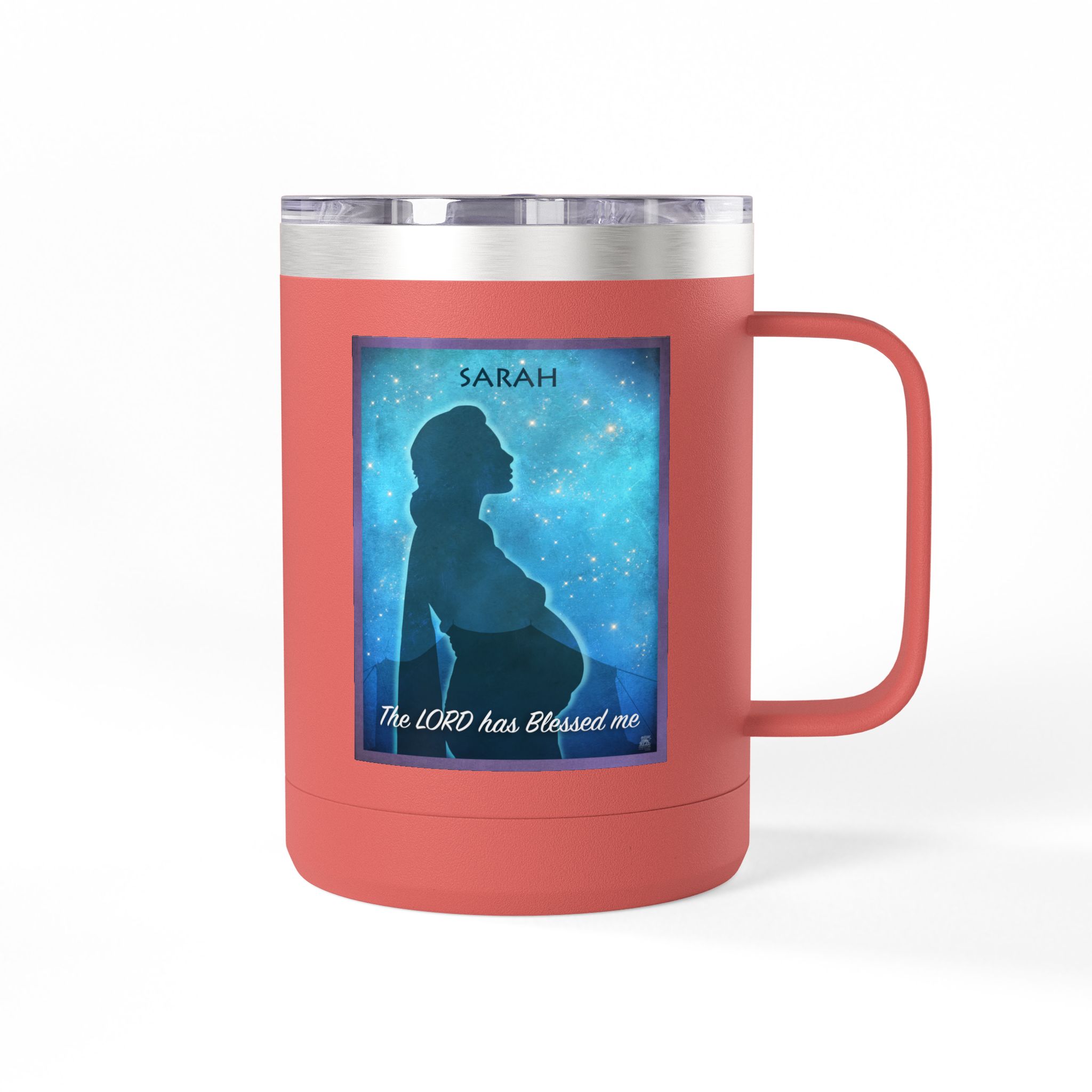 Sarah, The Promise of God Christian Travel Mug - Bible Coffee Mug 15oz 6 Sarah, The Promise of God Christian Travel Mug - Bible Coffee Mug 15oz - Image 6