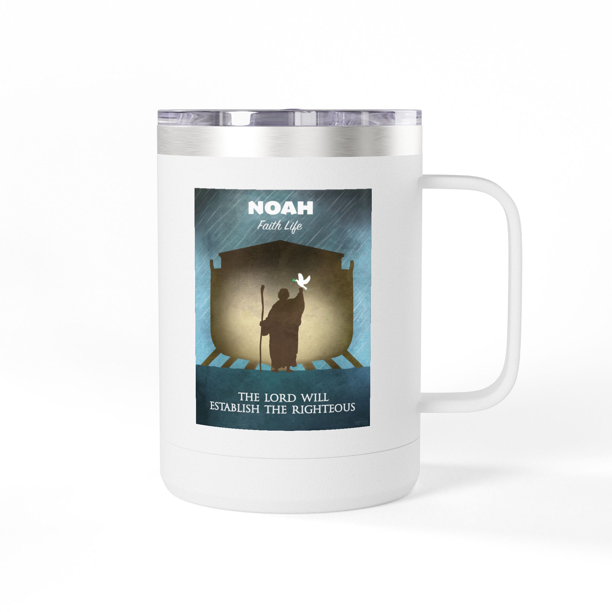 Noah and the Ark Christian Travel Mug - Bible Coffee Mug 15oz 1 Noah and the Ark Christian Travel Mug - Bible Coffee Mug 15oz