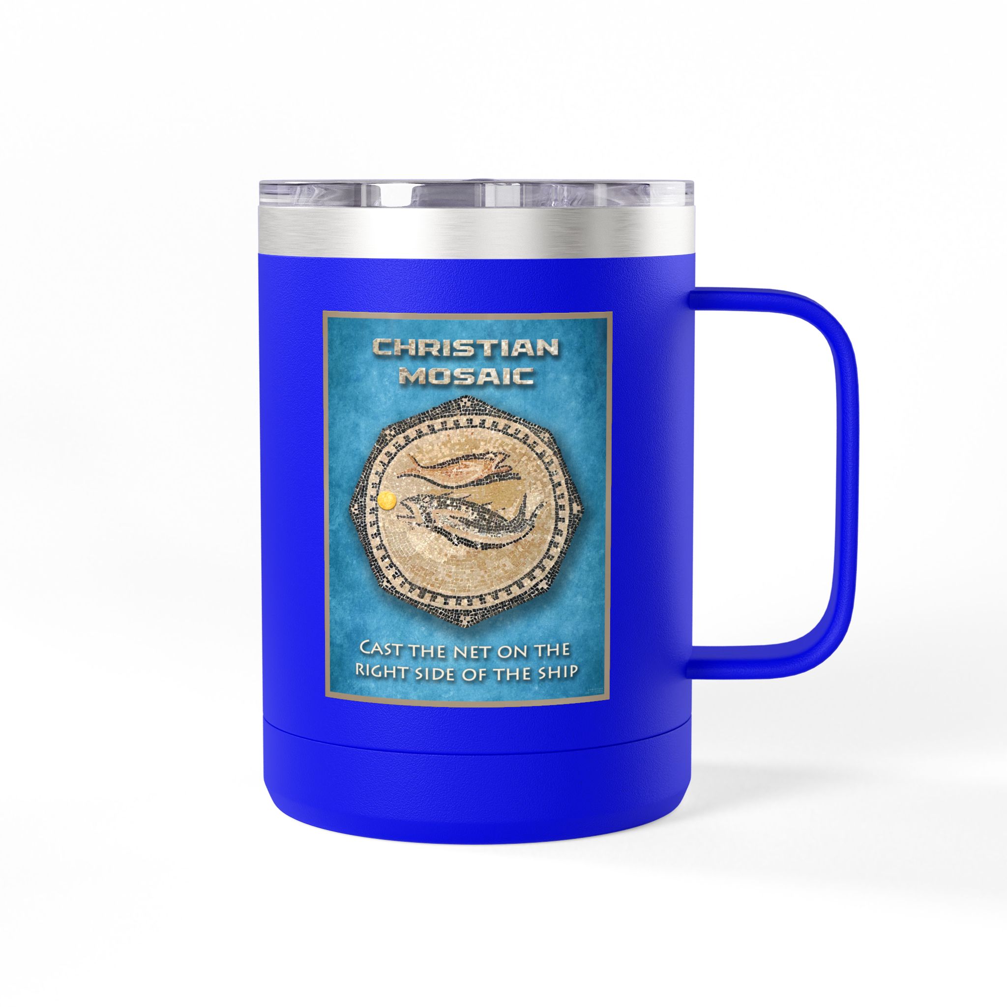 Christian Fish Historic Mosaic Travel Mug - Christian Coffee Mug 15oz 30 Christian Fish Historic Mosaic Travel Mug - Christian Coffee Mug 15oz - Image 30