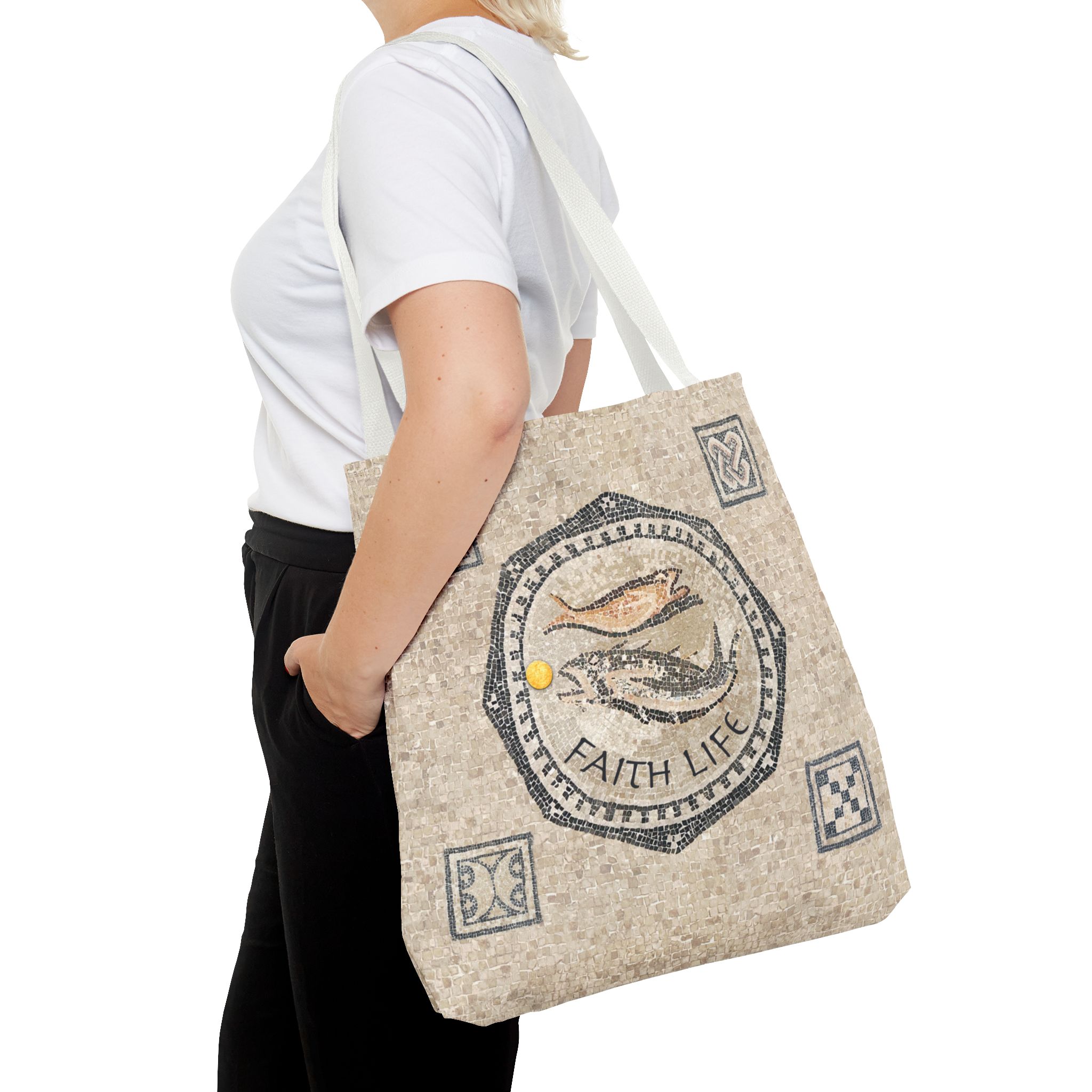 Christian Fish Mosaic Tote Bag - Inspirational Faith Gift Tote for Women 3 Christian Fish Mosaic Tote Bag - Inspirational Faith Gift Tote for Women - Image 3