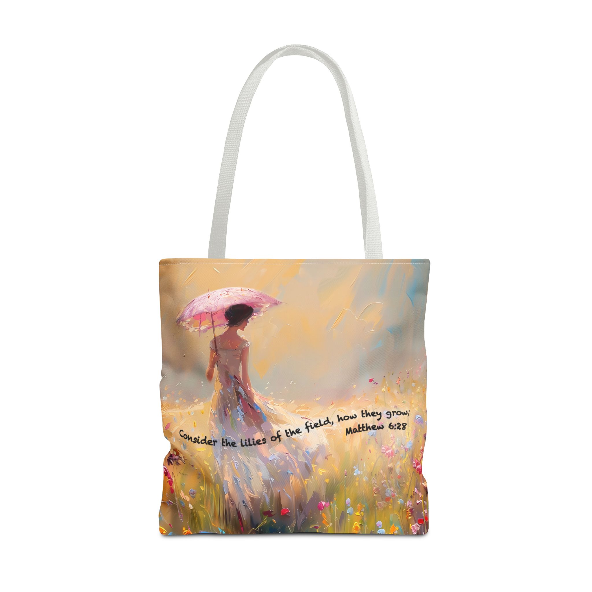 Matthew 6:28 Christian Tote Bag - Inspirational Bible Verse Faith Tote Bag 9 Matthew 6:28 Christian Tote Bag - Inspirational Bible Verse Faith Tote Bag - Image 9