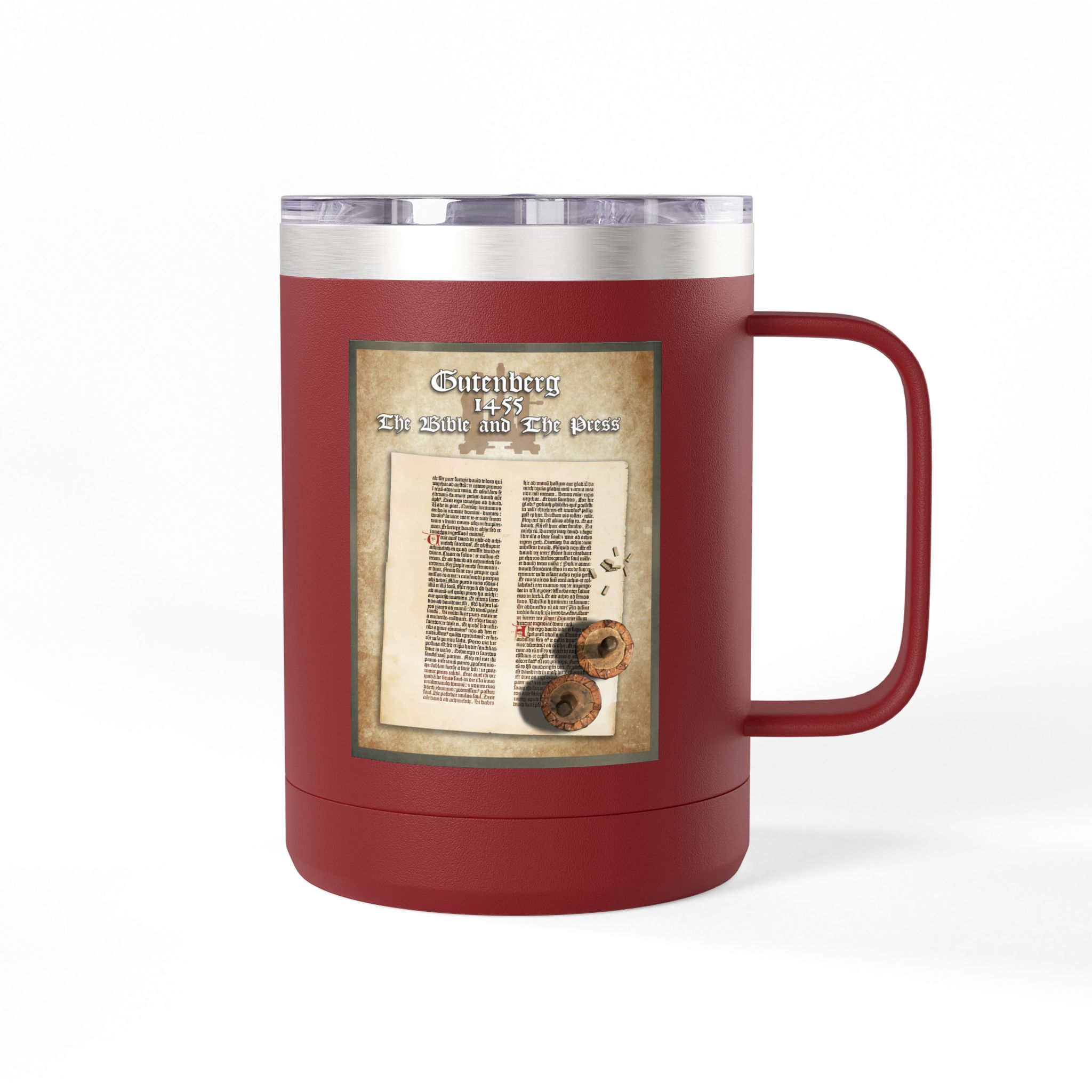 The Gutenberg Bible Christian Travel Mug - Historic Bible Coffee Mug 15oz 6 The Gutenberg Bible Christian Travel Mug - Historic Bible Coffee Mug 15oz - Image 6