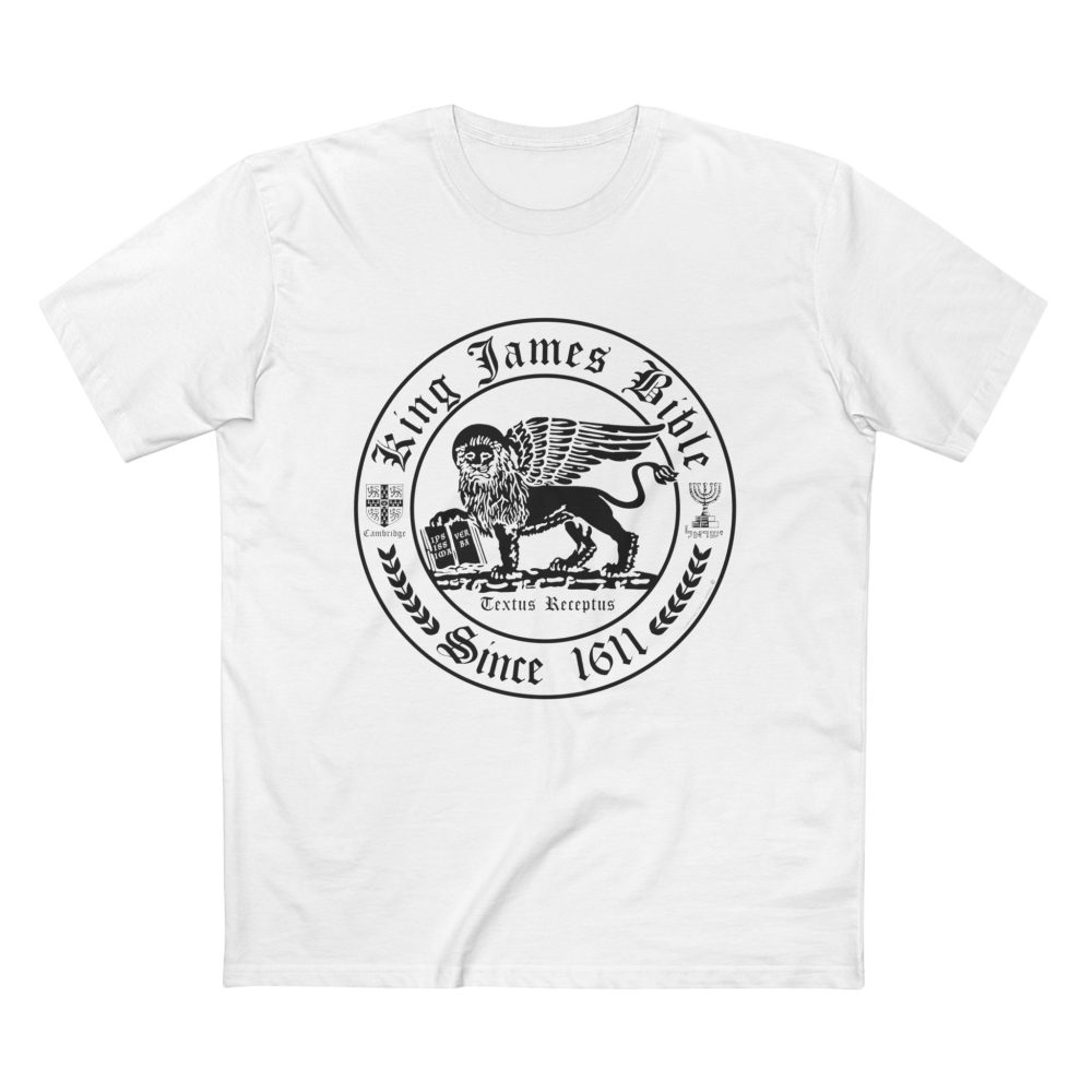 King James Bible Black Lion Christian T-Shirt