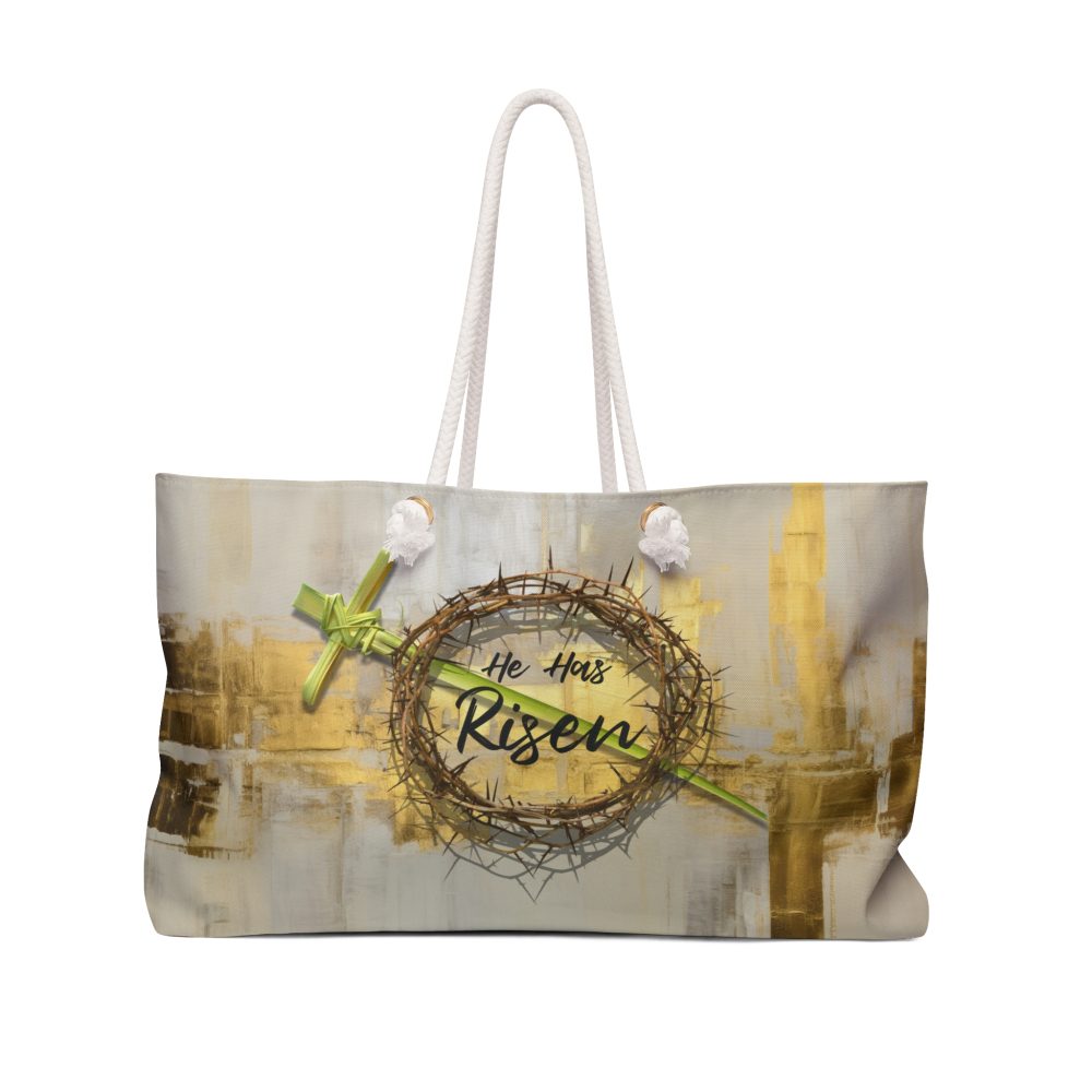 Halo House Palm Sunday Boston Weekender Tote Bag featuring inspirational Christian faith design
