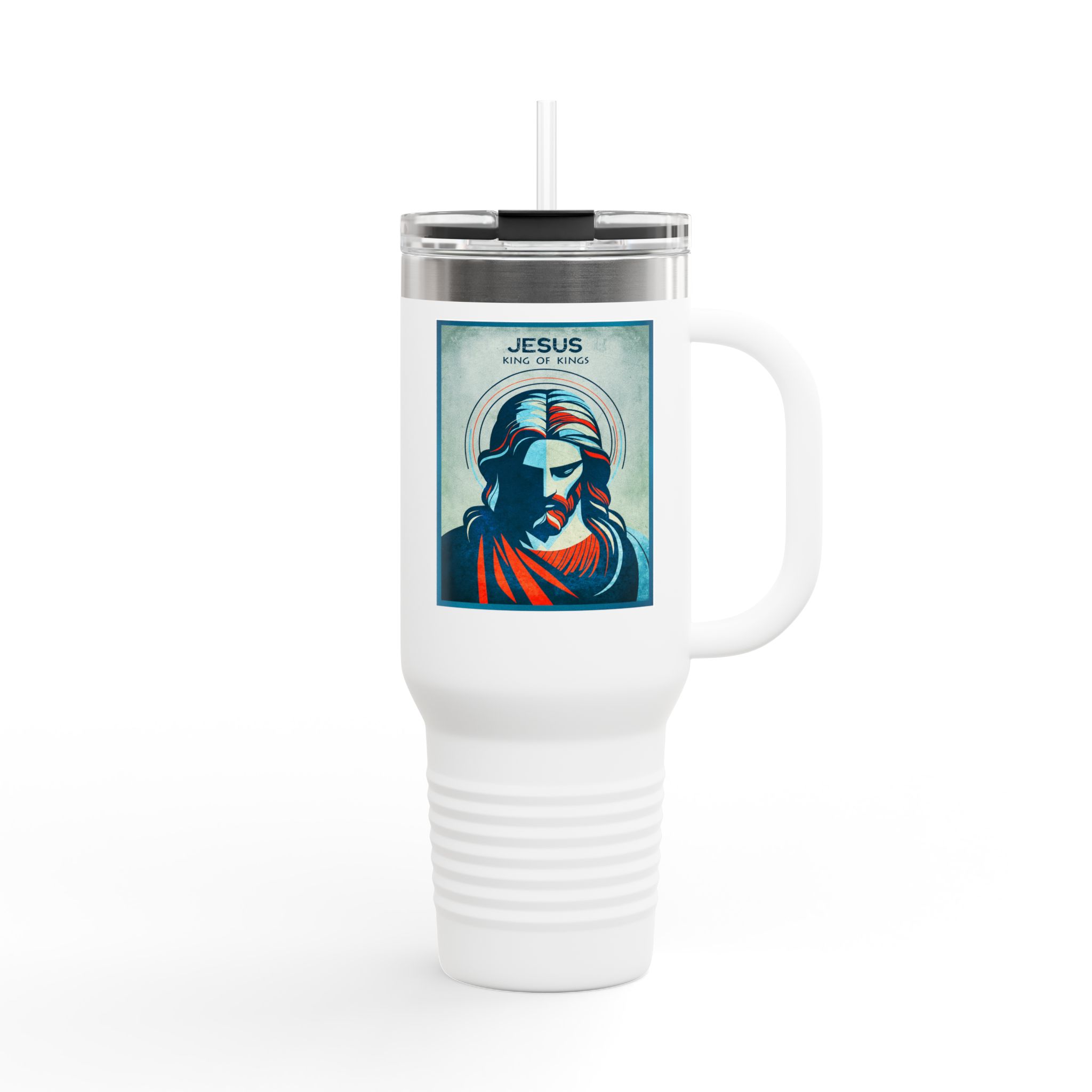 Jesus, King of Kings Christian Tumbler 40oz - Insulated Bible Tumbler 1 Jesus, King of Kings Christian Tumbler 40oz - Insulated Bible Tumbler