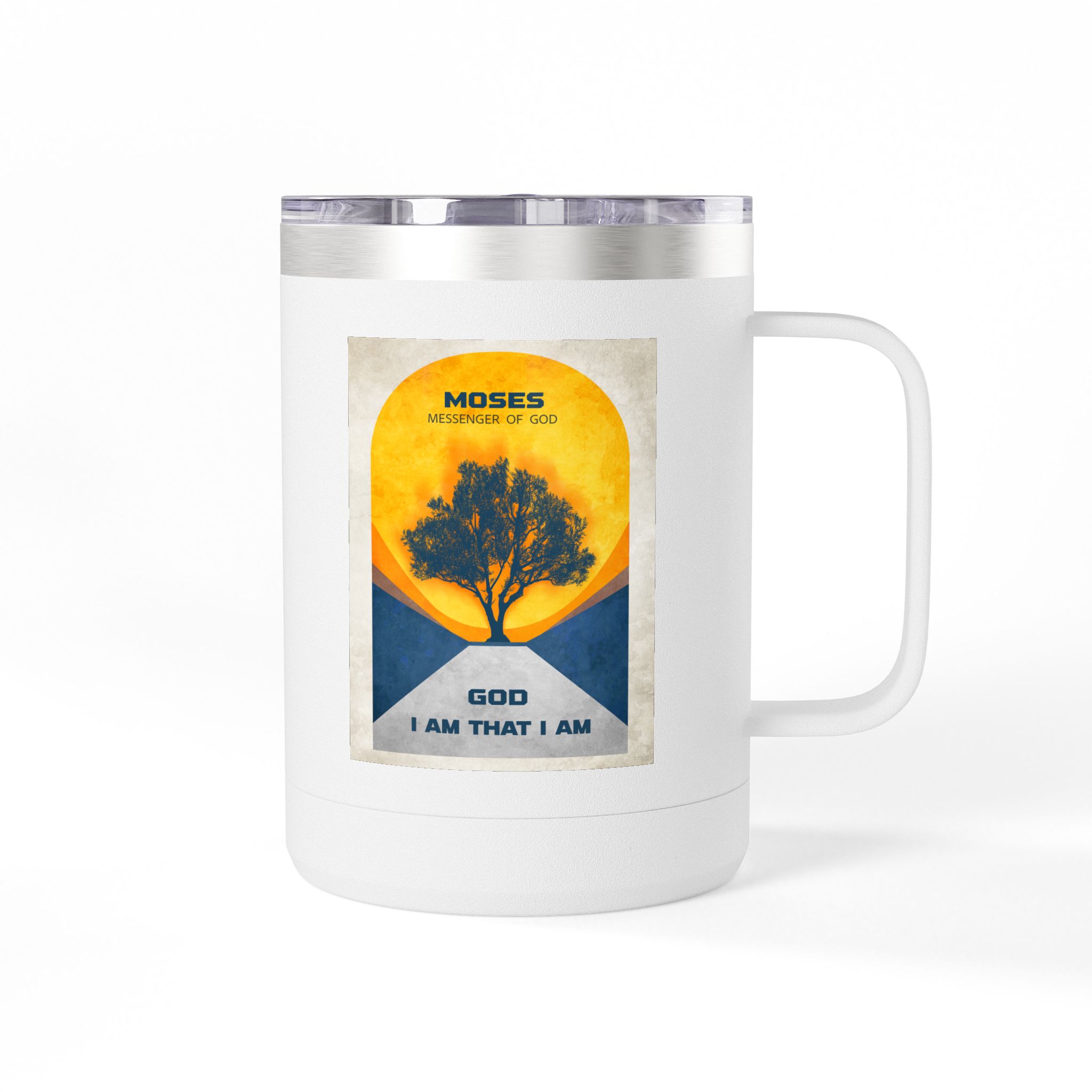 Moses, and the Burning Bush Christian Travel Mug - Bible Coffee Mug 15oz 1 Moses, and the Burning Bush Christian Travel Mug - Bible Coffee Mug 15oz