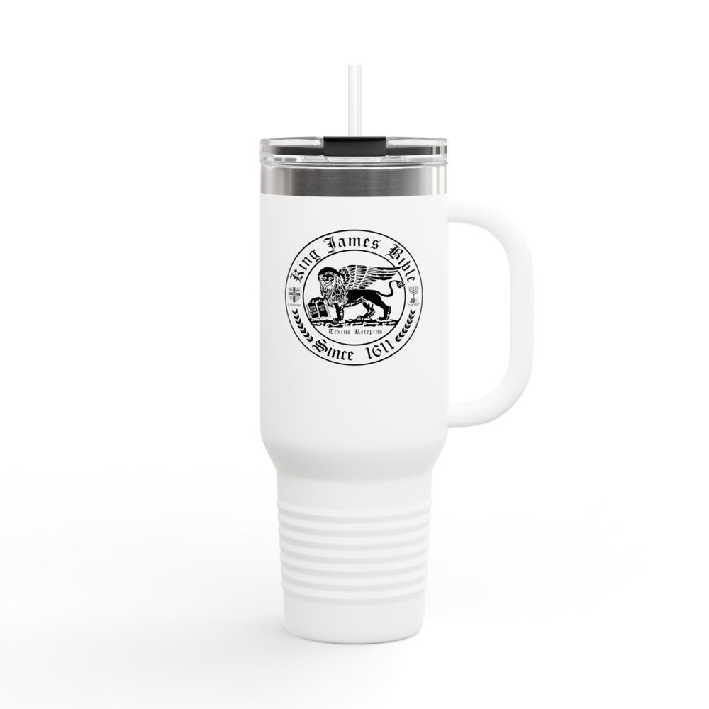 King James Bible Lion Black Logo - Christian Tumbler 40oz - KJV Tumbler