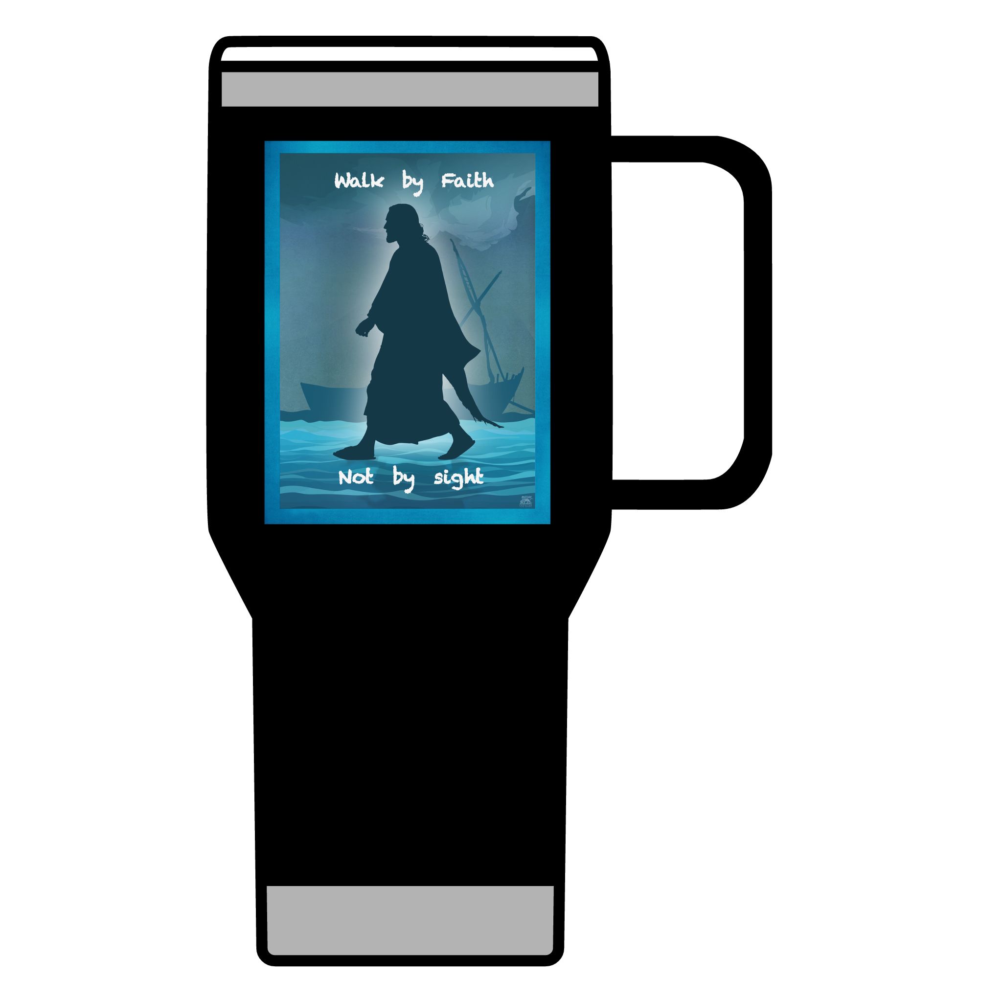 Jesus, Walk by Faith, not by Sight: Inspirational Insulated Tumbler 20oz 3 Jesus, Walk by Faith, not by Sight: Inspirational Insulated Tumbler 20oz - Image 3