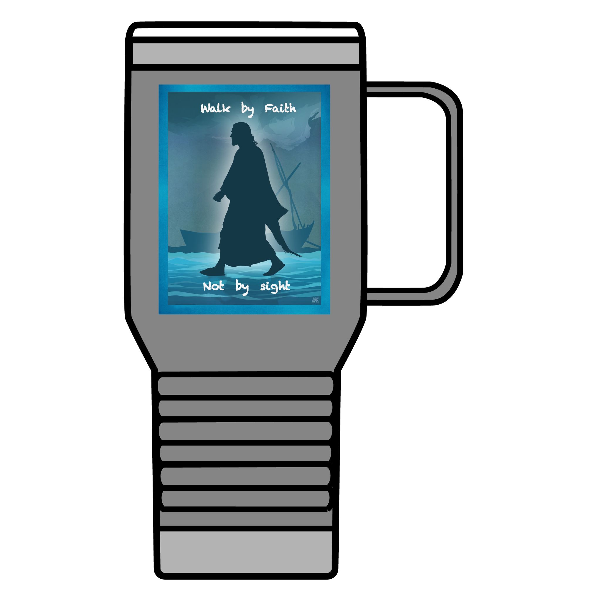 Jesus, Walk by Faith, not by Sight: Inspirational Insulated Tumbler 20oz 5 Jesus, Walk by Faith, not by Sight: Inspirational Insulated Tumbler 20oz - Image 5