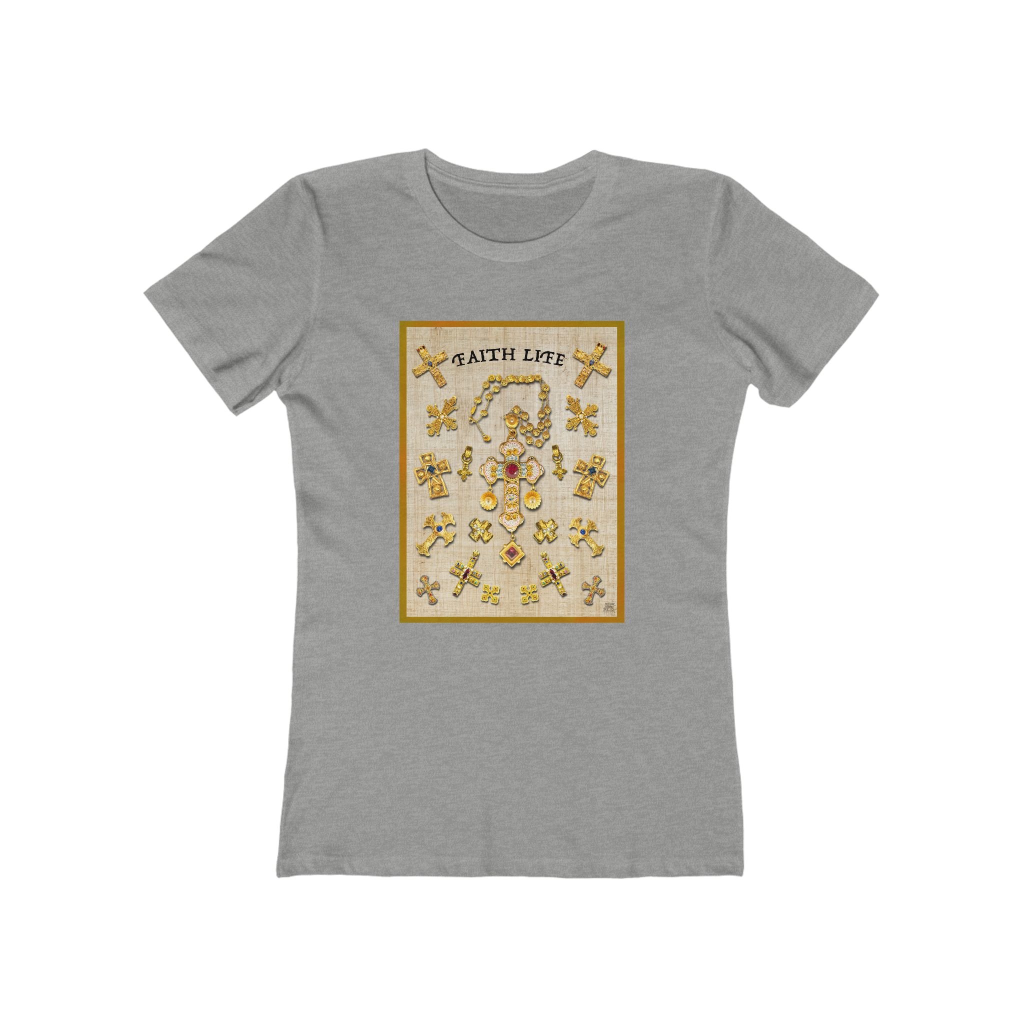Gold Christian Crosses, Women's Softstyle Tee 5 Gold Christian Crosses, Women's Softstyle Tee - Image 5