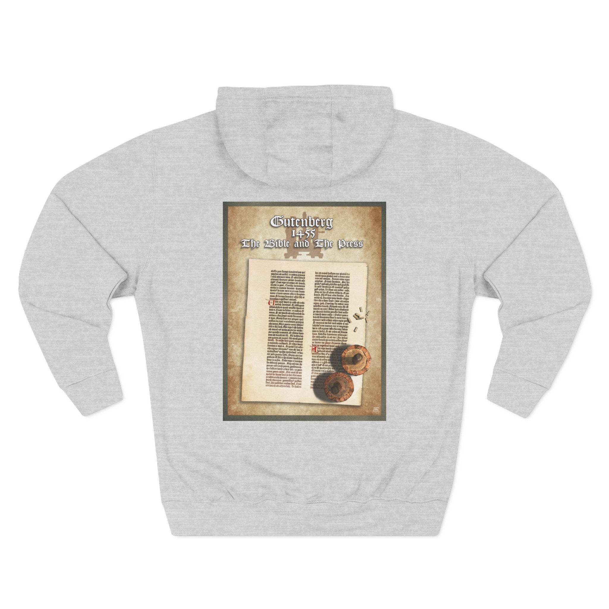 Christian Gutenberg Bible Hoodie - Faith Based Hoodie Halo House Christian Gutenberg Bible Hoodie - Faith Based Hoodie - Image 3