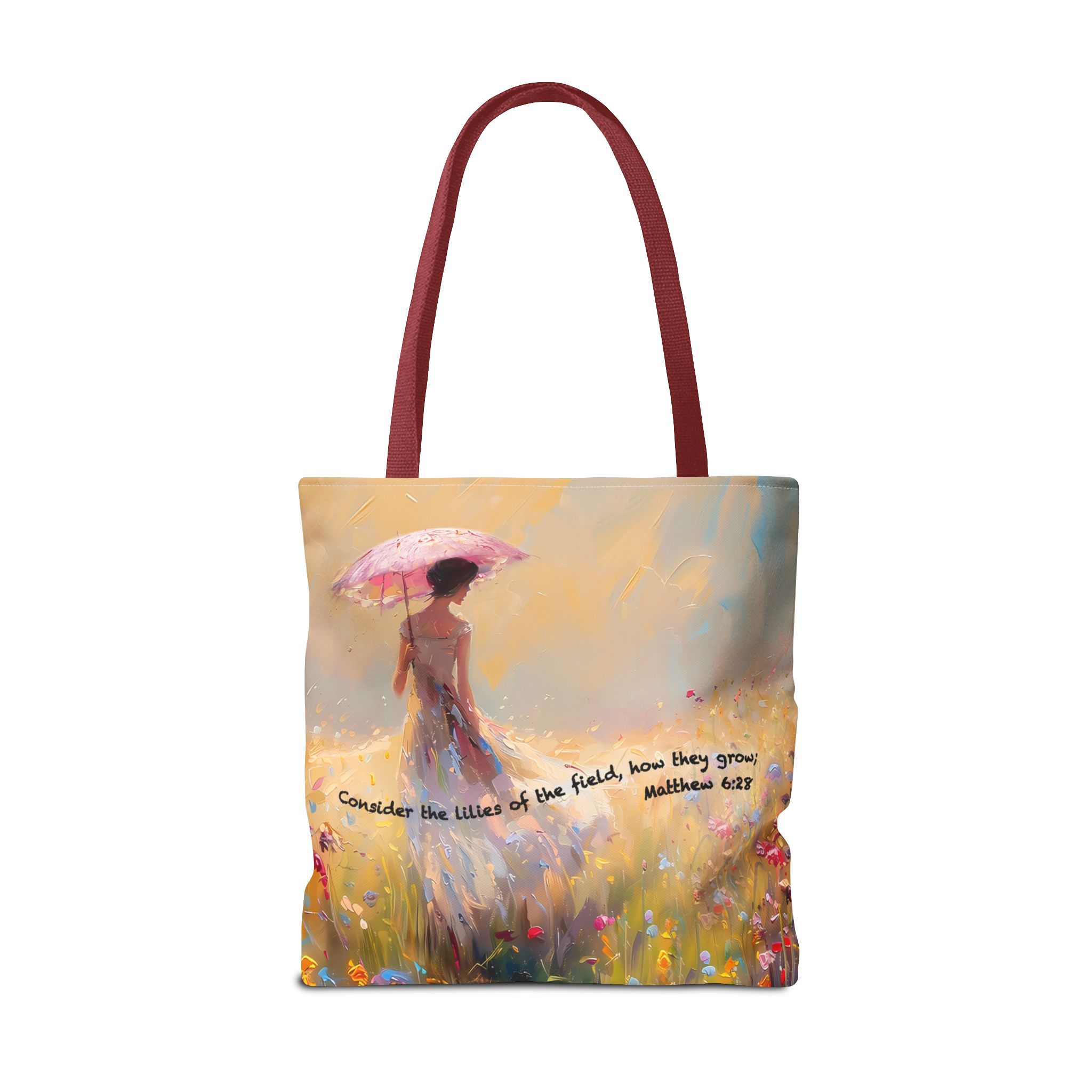 Matthew 6:28 Christian Tote Bag - Inspirational Bible Verse Faith Tote Bag 6 Matthew 6:28 Christian Tote Bag - Inspirational Bible Verse Faith Tote Bag - Image 6