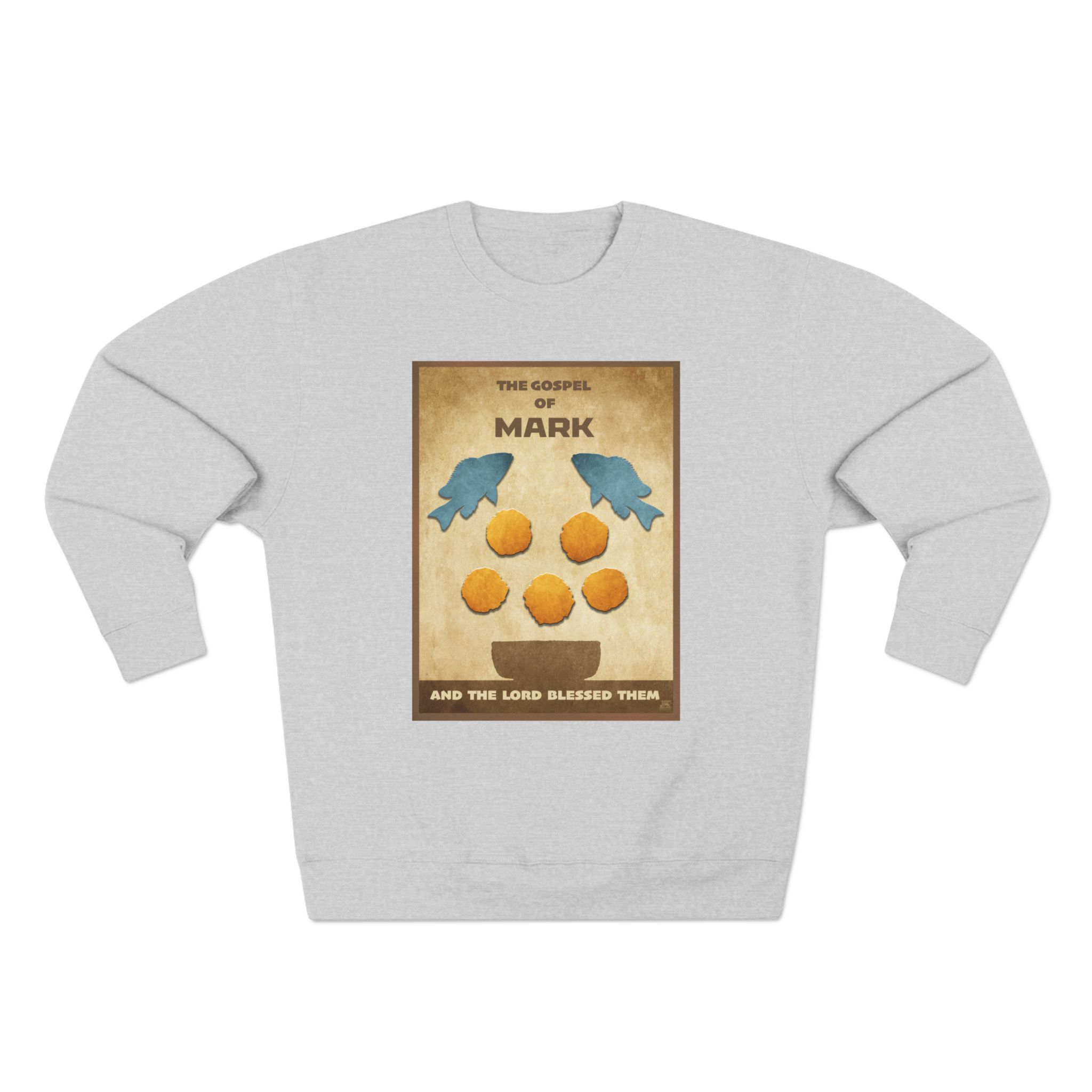 Gospel of Mark : Sweatshirt Halo House Halo House Gospel of Mark Sweatshirt featuring inspirational Christian Bible scripture faith design