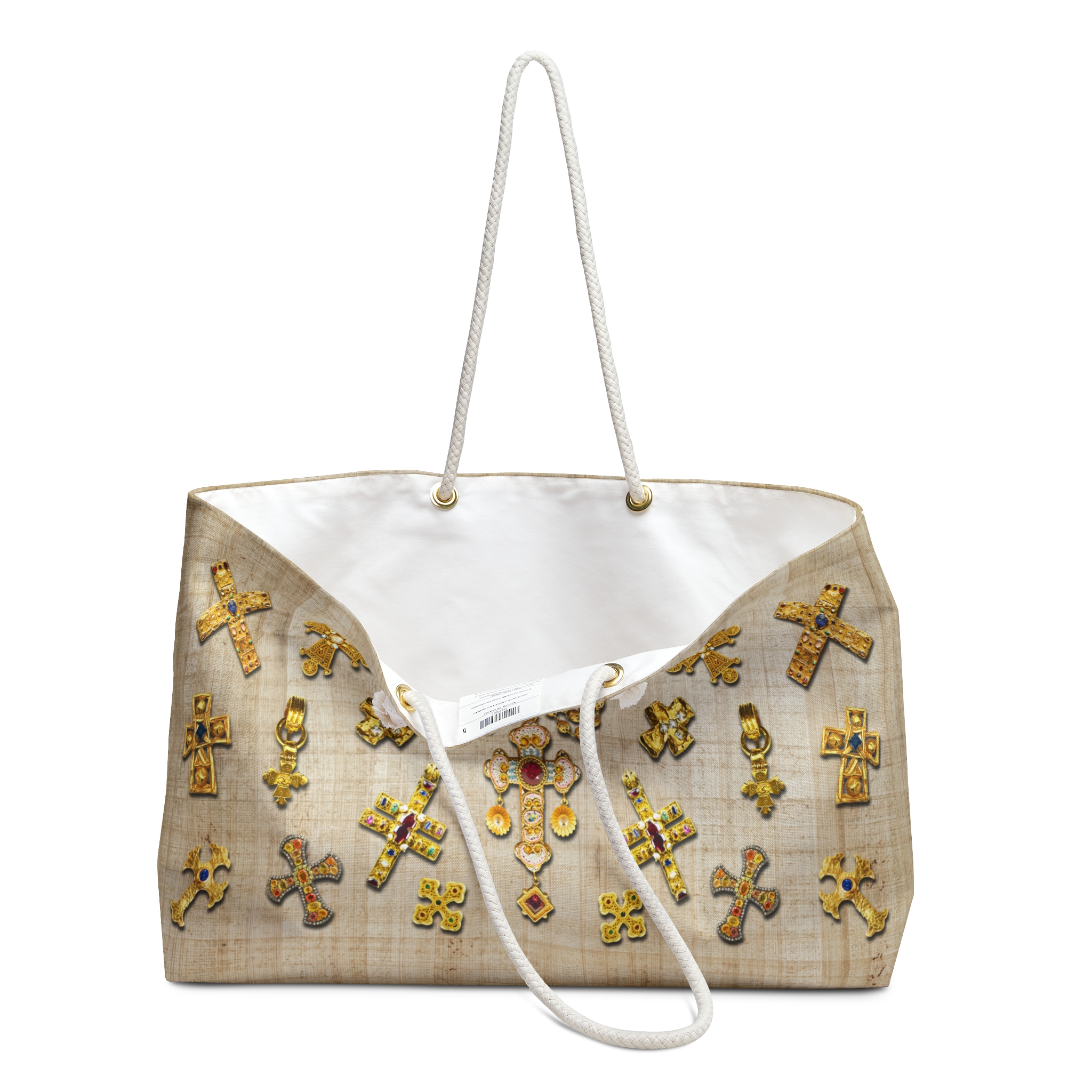 Gold Crosses - Boston Weekender Tote Bag 3 Gold Crosses - Boston Weekender Tote Bag - Image 3