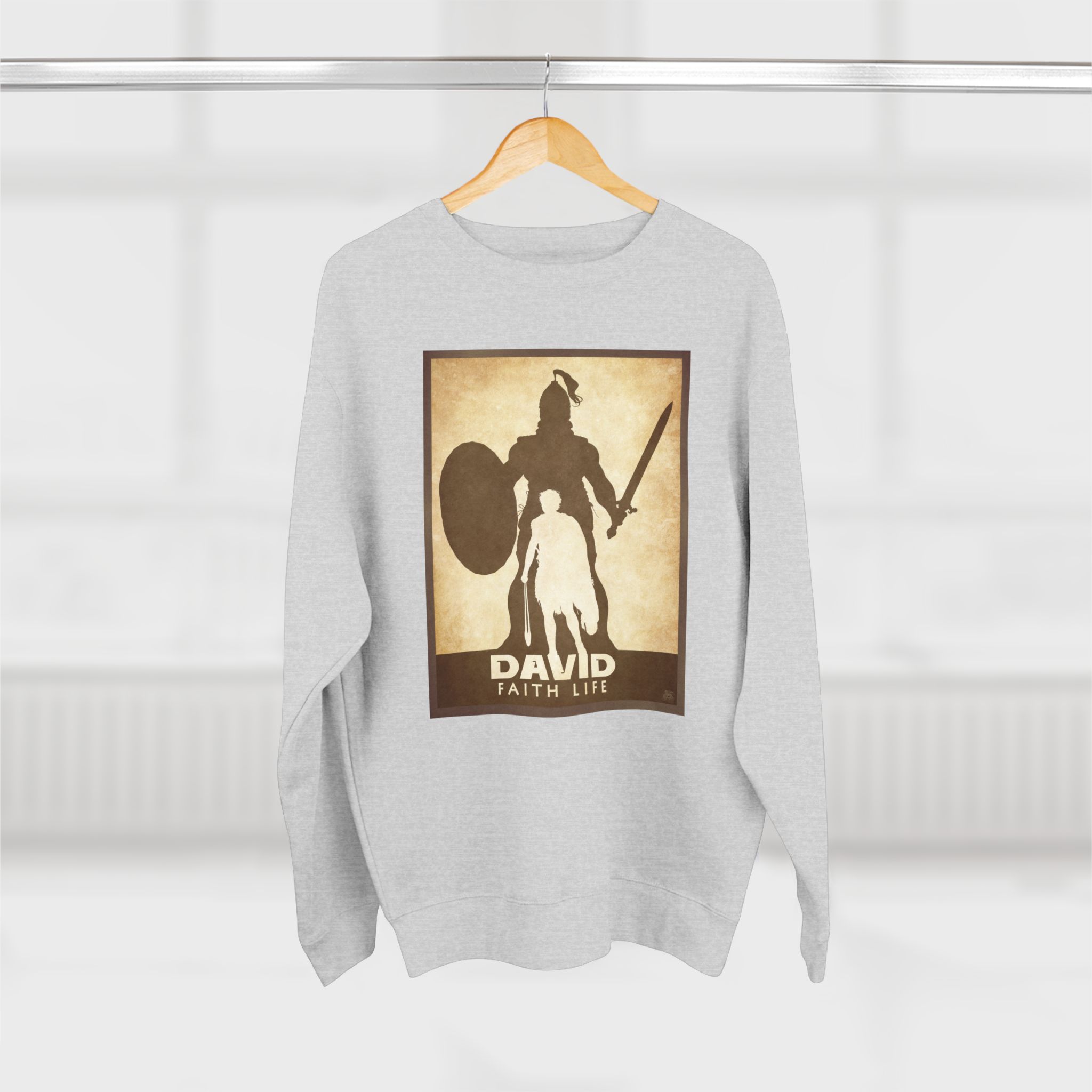 David and Goliath, Faith Life : Sweatshirt Halo House David and Goliath, Faith Life : Sweatshirt - Image 2
