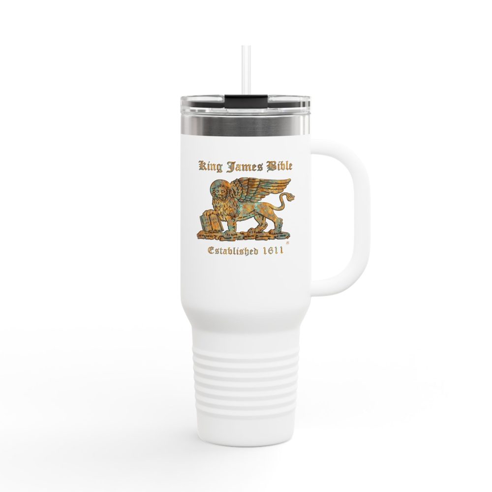 King James Bible Gold Lion Logo - Christian Tumbler 40oz - KJV Tumbler
