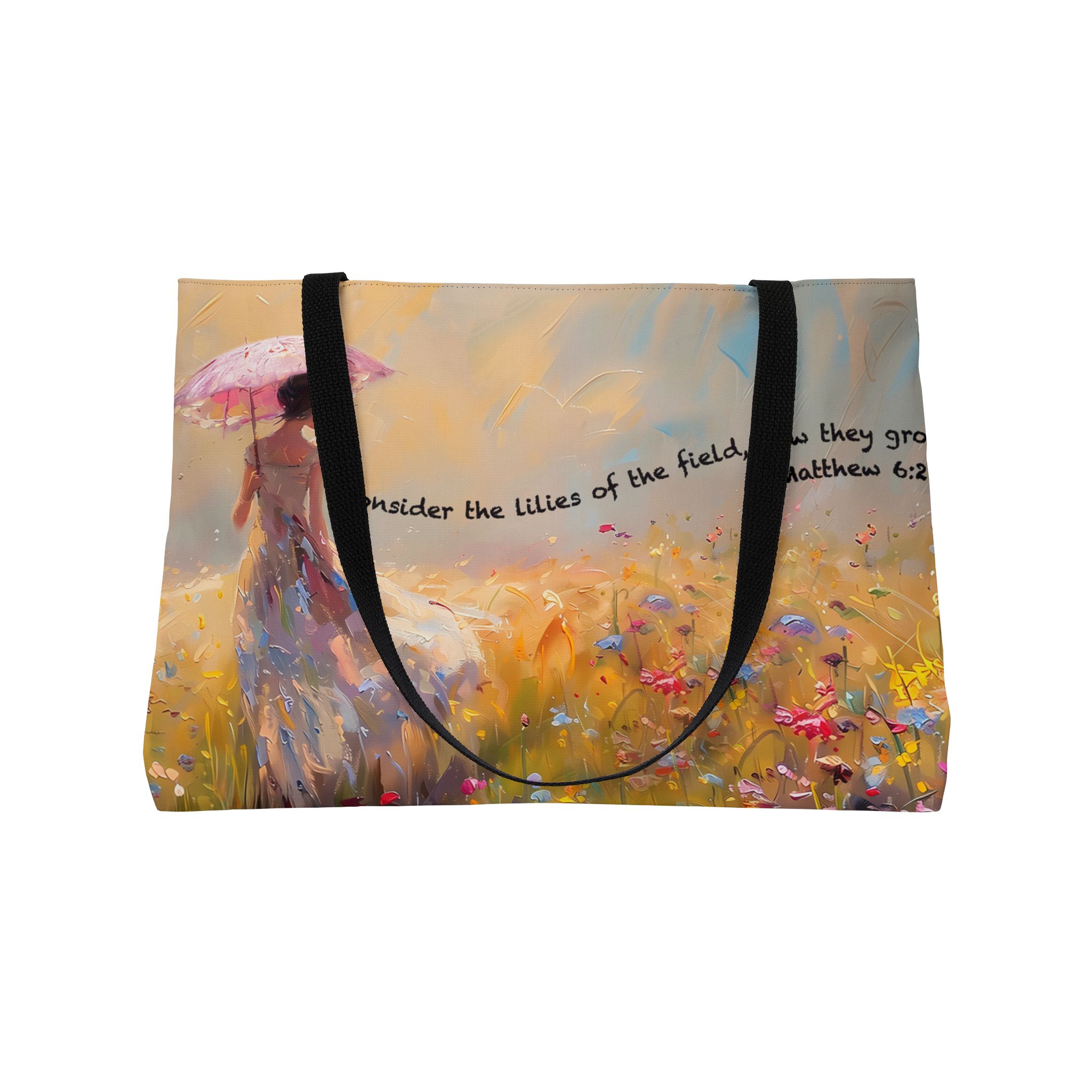 Matthew 6:28 - Vacation Weekender Tote Bag Halo House Matthew 6:28 - Vacation Weekender Tote Bag - Image 4