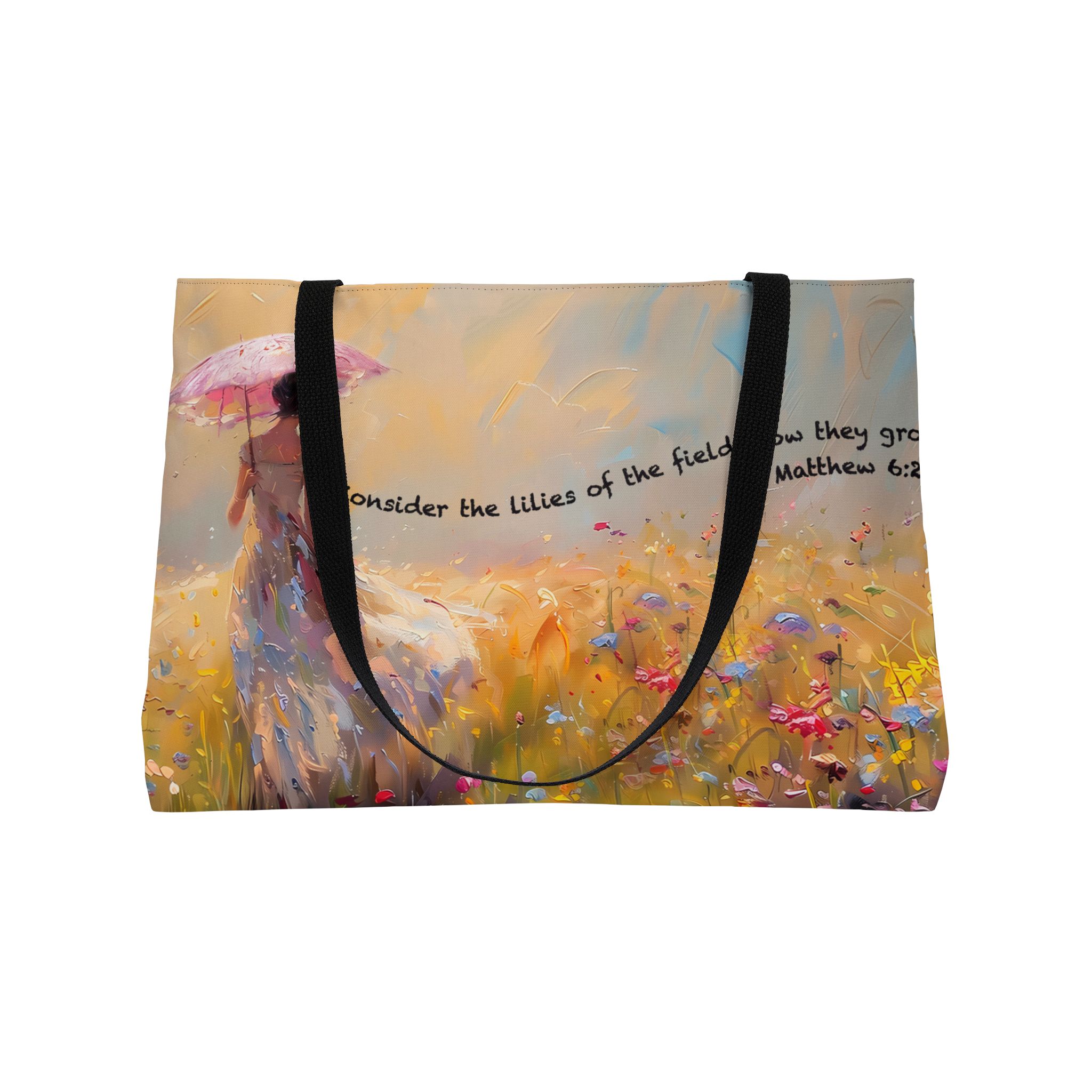 Matthew 6:28 - Vacation Weekender Tote Bag Halo House Matthew 6:28 - Vacation Weekender Tote Bag - Image 3