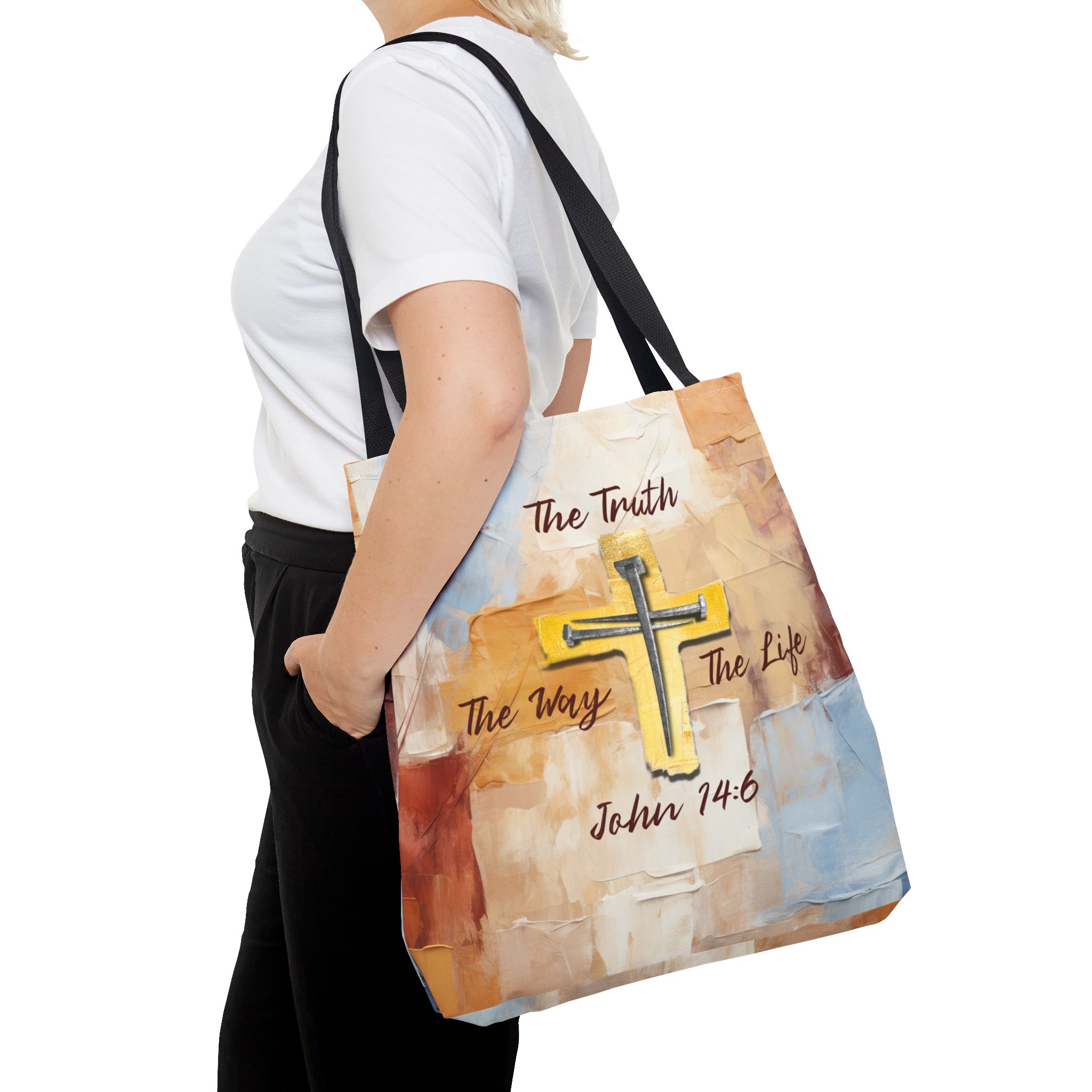 The Truth, The Way, The Life Christian Tote Bag - John 14:6 Inspirational Faith Tote Bag 3 The Truth, The Way, The Life Christian Tote Bag - John 14:6 Inspirational Faith Tote Bag - Image 3