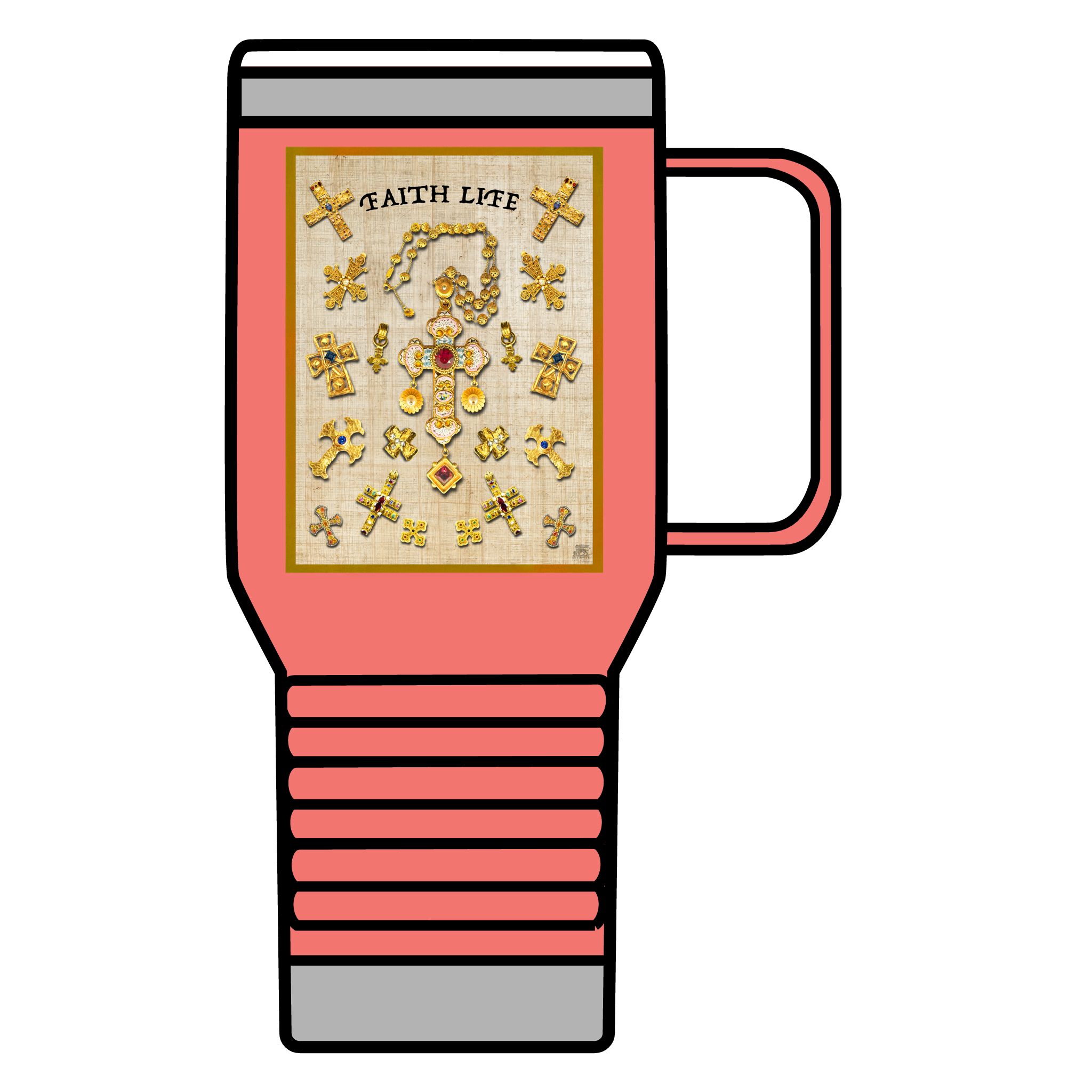 Golden Crosses: Inspirational Insulated Tumbler 20oz Halo House Golden Crosses: Inspirational Insulated Tumbler 20oz - Image 3