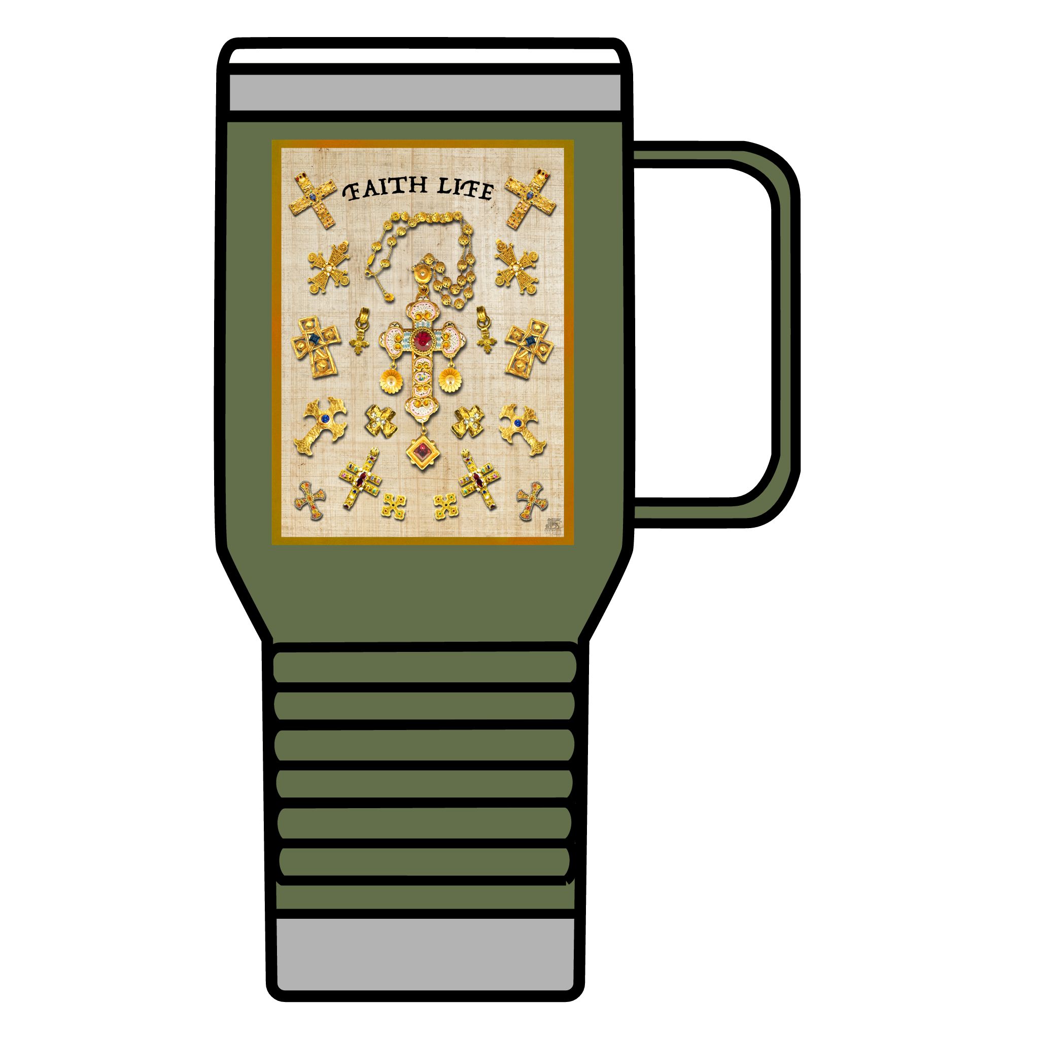 Golden Crosses: Inspirational Insulated Tumbler 20oz Halo House Golden Crosses: Inspirational Insulated Tumbler 20oz - Image 9