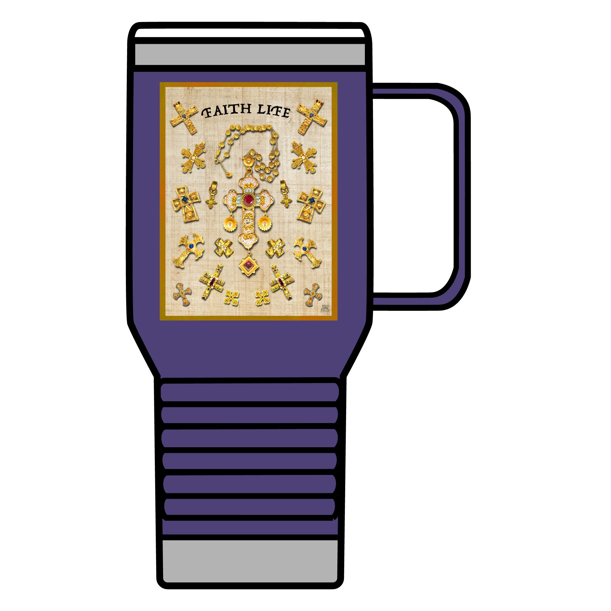 Golden Crosses: Inspirational Insulated Tumbler 20oz Halo House Golden Crosses: Inspirational Insulated Tumbler 20oz - Image 11
