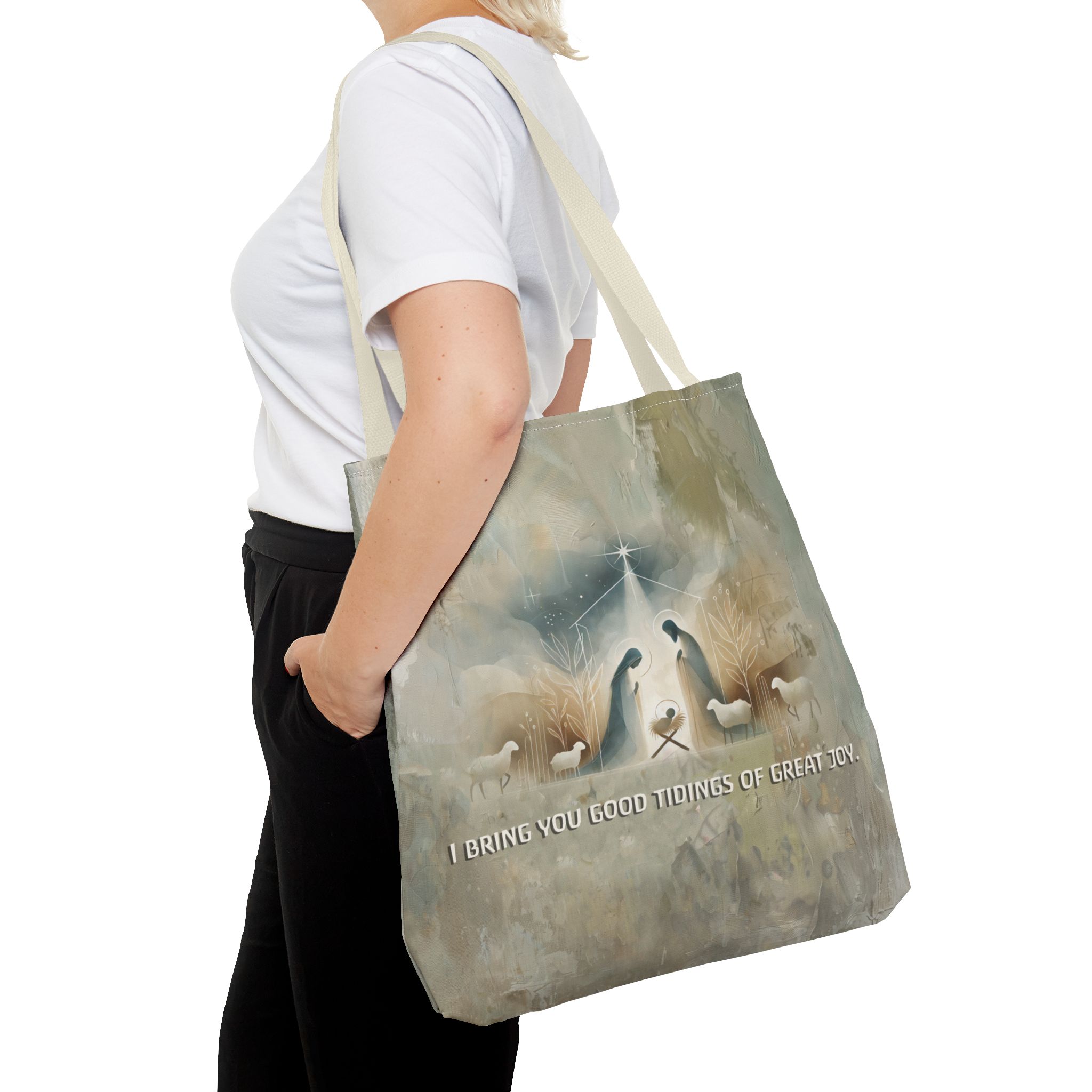I Bring You Good Tidings of Great Joy Christian Tote Bag - Inspirational Faith Tote Bag 11 I Bring You Good Tidings of Great Joy Christian Tote Bag - Inspirational Faith Tote Bag - Image 11