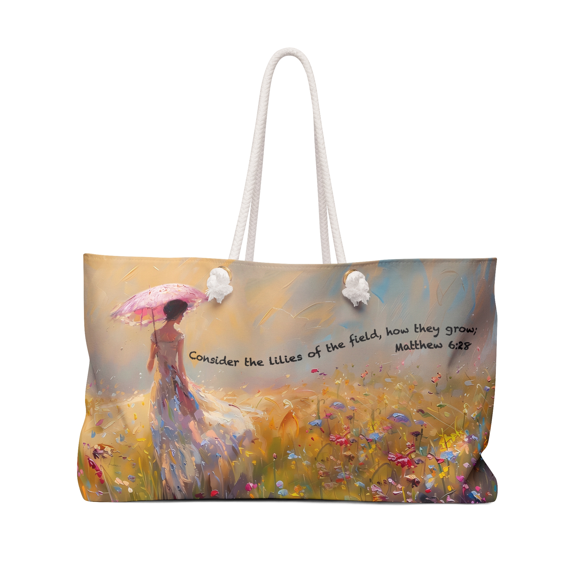 Matthew 6:28 - Boston Weekender Tote Bag 1 Matthew 6:28 - Boston Weekender Tote Bag