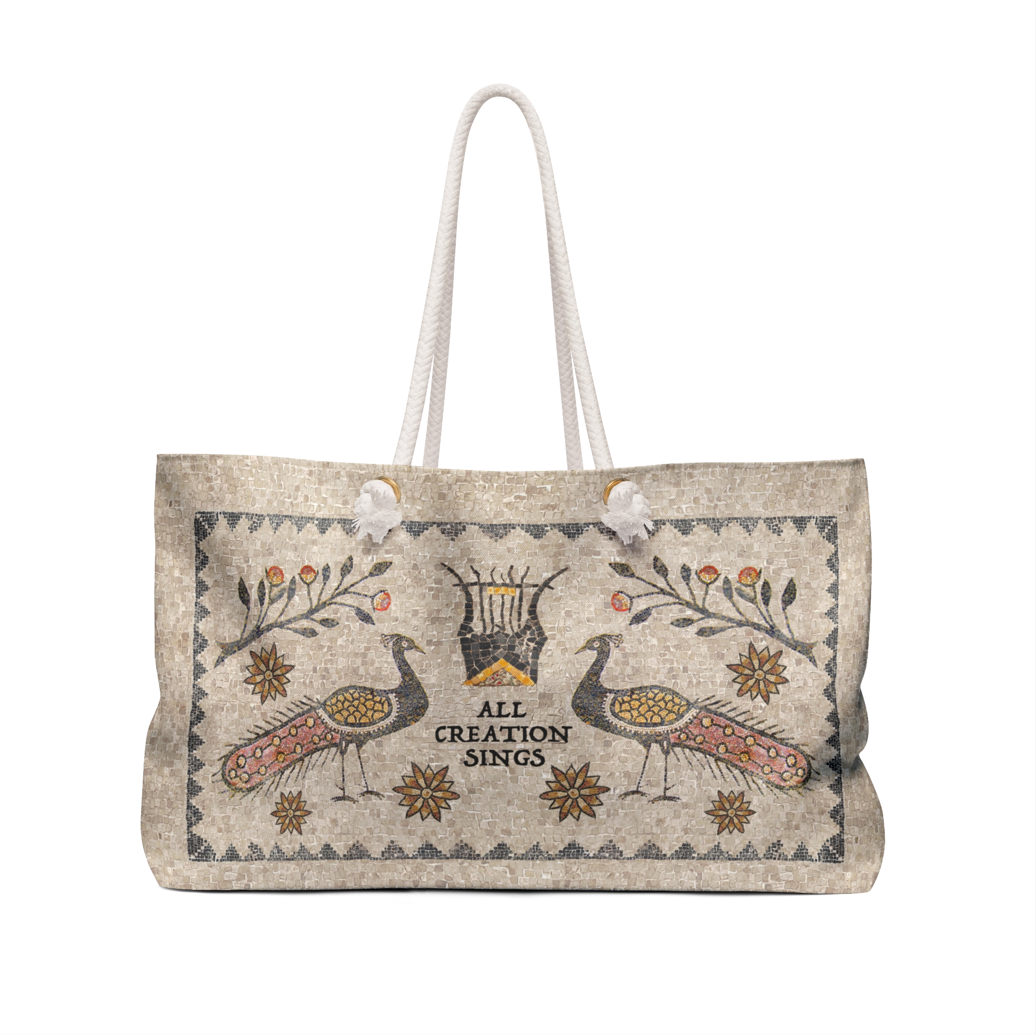 Peacock, All Creation Sings - Boston Weekender Tote Bag 2 Peacock, All Creation Sings - Boston Weekender Tote Bag - Image 2