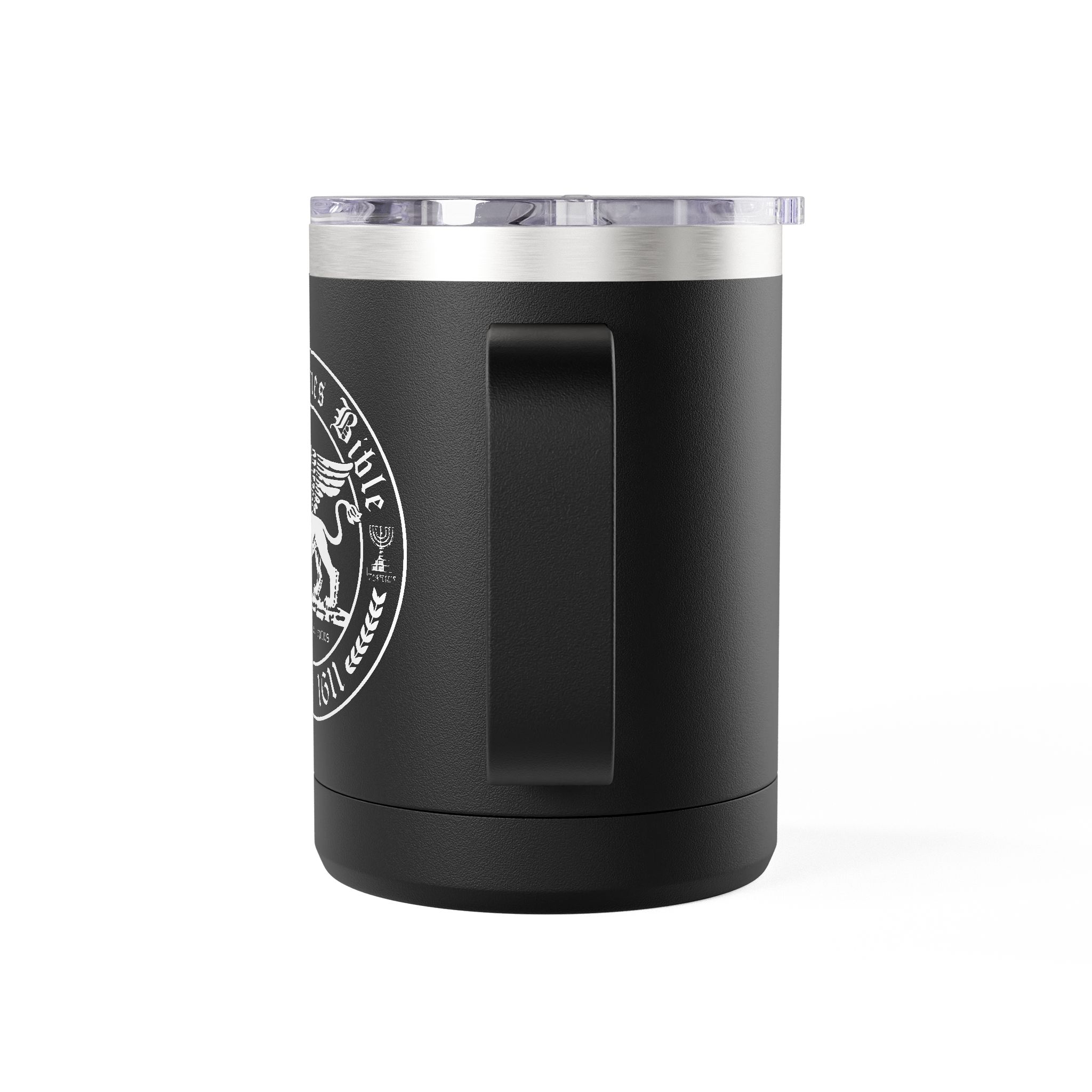 King James Bible White Lion Logo Christian Travel Mug - KJV Coffee Mug 15oz 3 King James Bible White Lion Logo Christian Travel Mug - KJV Coffee Mug 15oz - Image 3