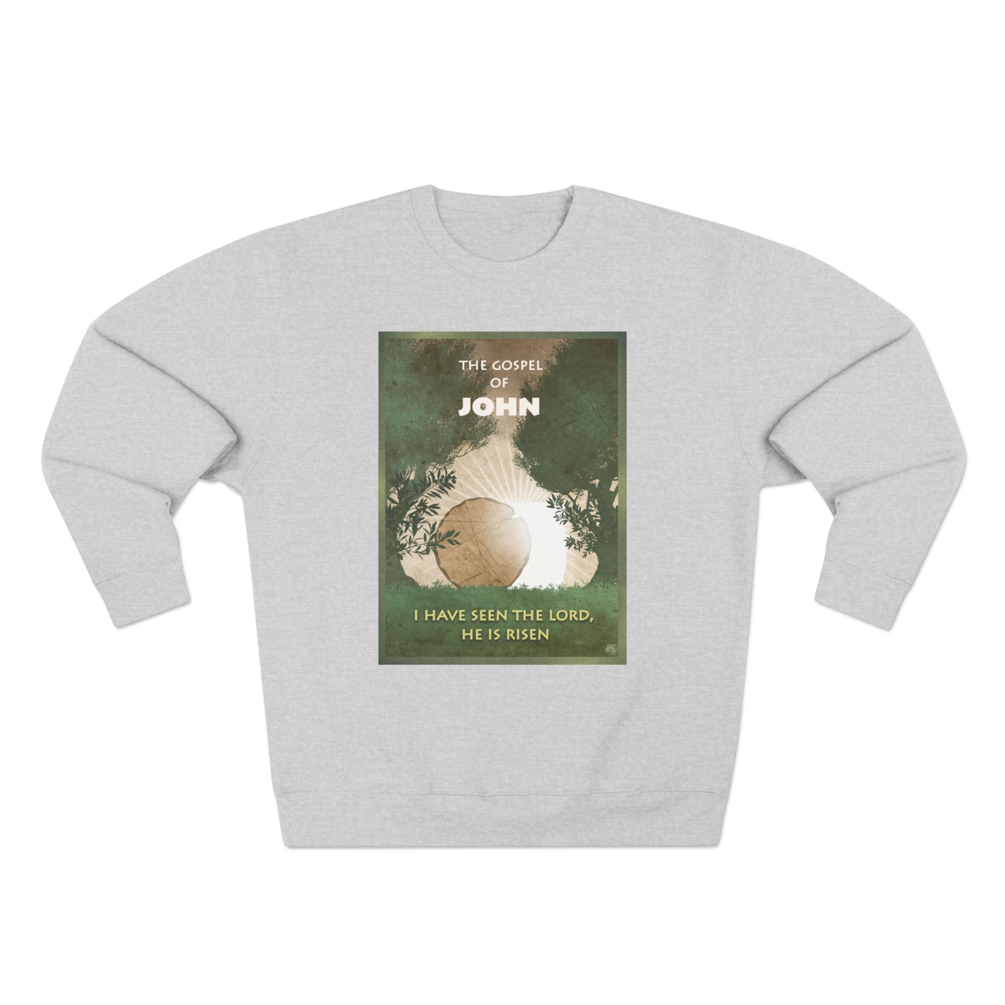 Gospel of John : Sweatshirt Halo House Halo House Gospel of John Sweatshirt featuring inspirational Christian Bible scripture faith design
