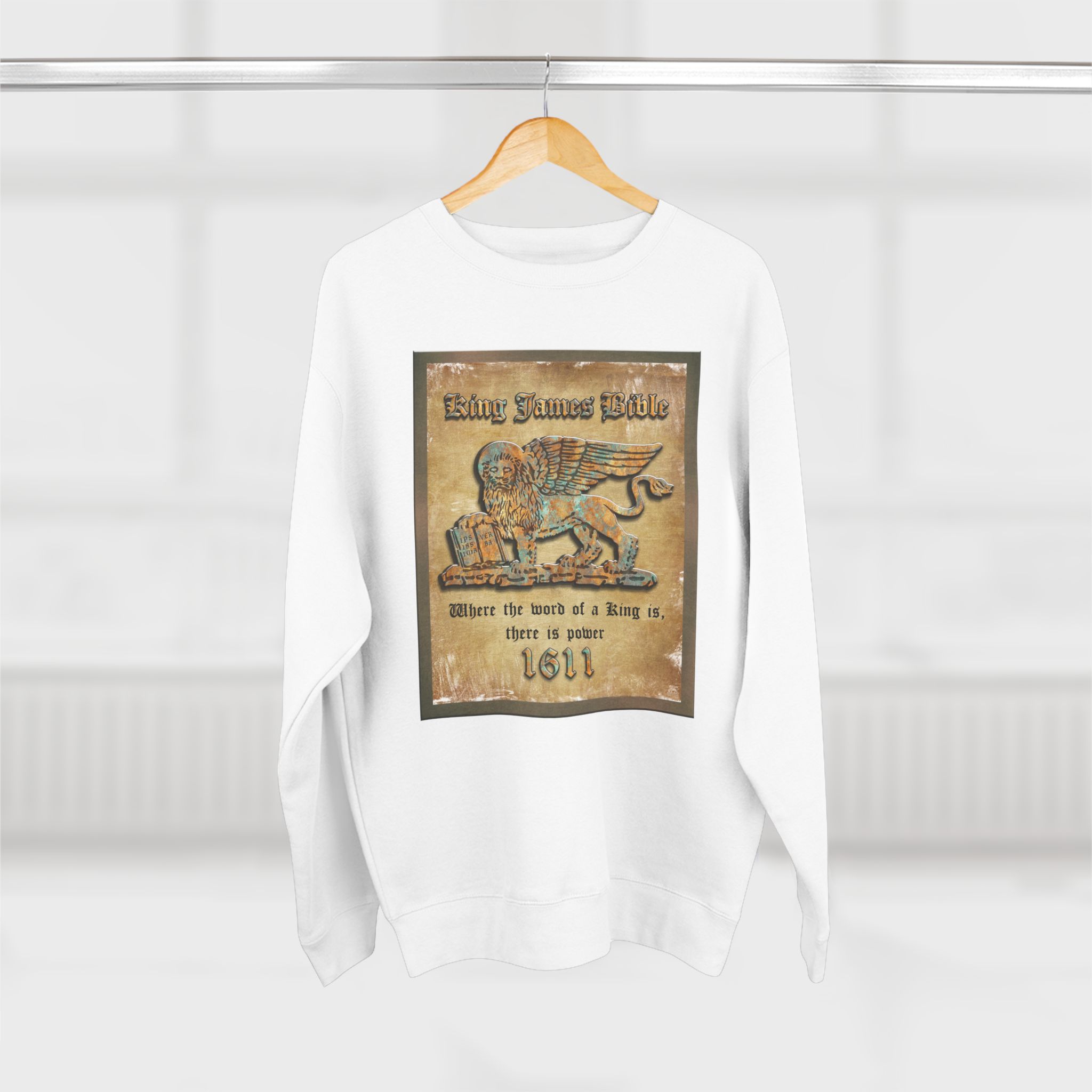 1611 King James Bible, Lion Plaque : Sweatshirt 17 1611 King James Bible, Lion Plaque : Sweatshirt - Image 17