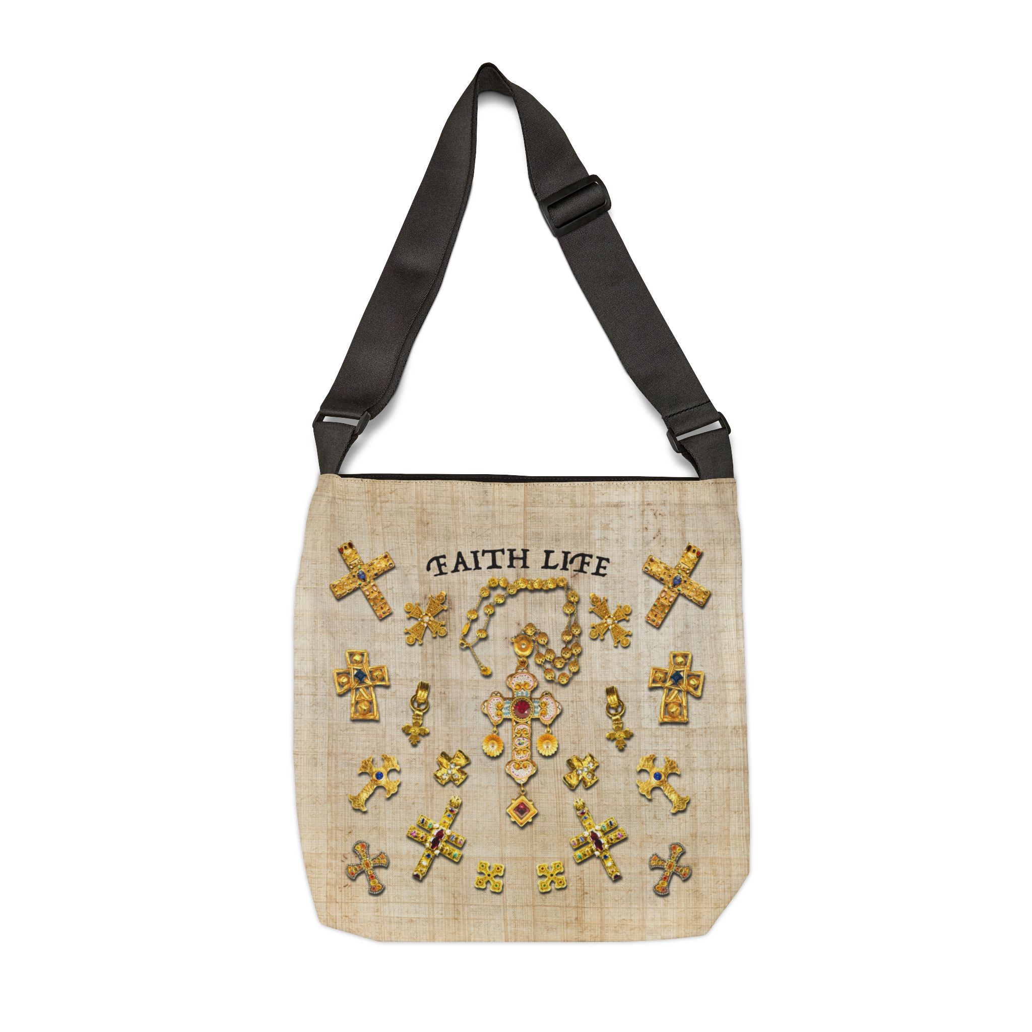 Gold Crosses - Adjustable Tote Bag 2 Gold Crosses - Adjustable Tote Bag - Image 2
