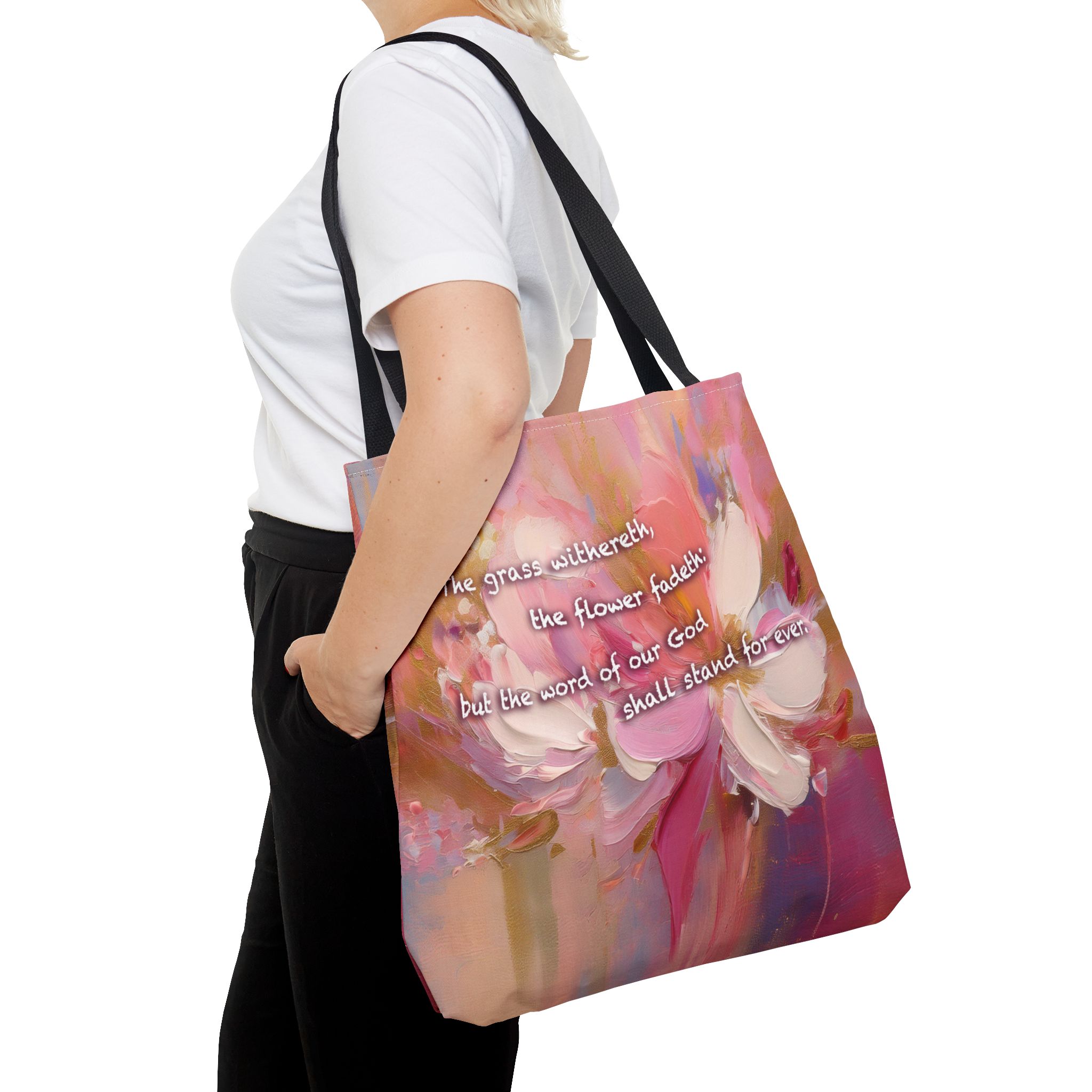 The Word of Our God Shall Stand Forever Christian Tote Bag - Isaiah 40:8 Inspirational Tote 3 The Word of Our God Shall Stand Forever Christian Tote Bag - Isaiah 40:8 Inspirational Tote - Image 3