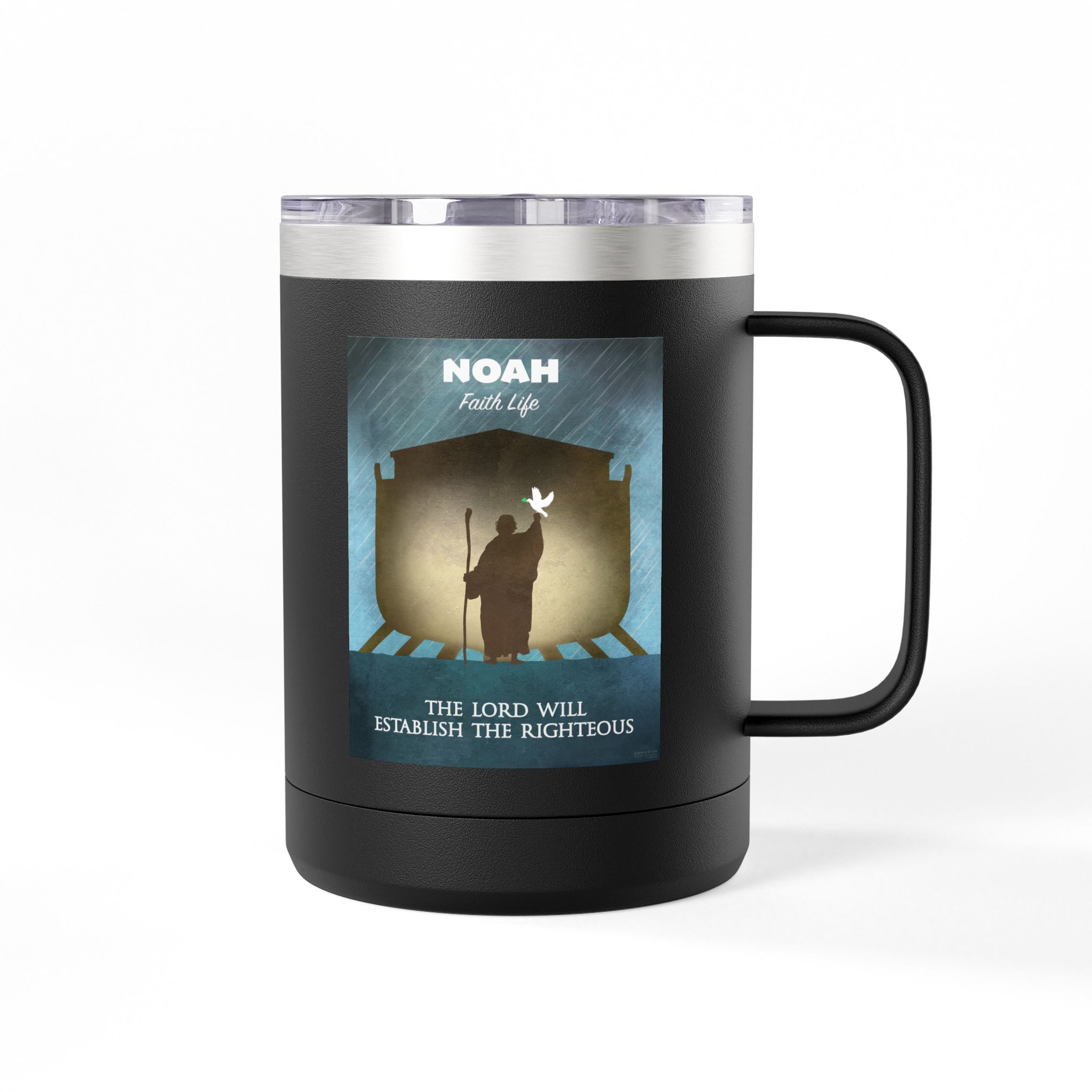 Noah and the Ark Christian Travel Mug - Bible Coffee Mug 15oz 6 Noah and the Ark Christian Travel Mug - Bible Coffee Mug 15oz - Image 6