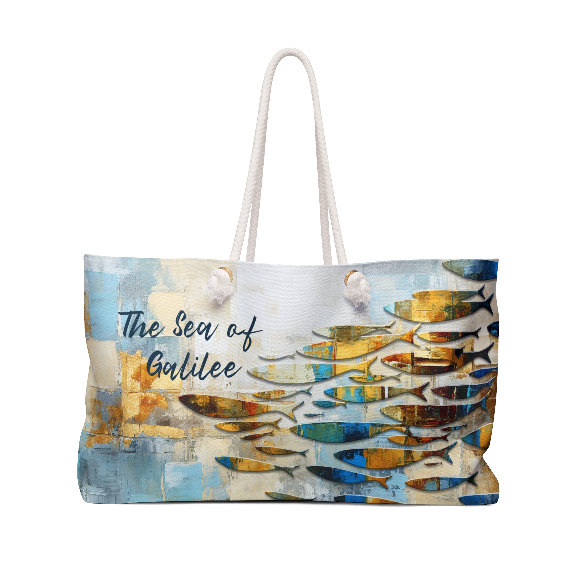 The Sea of Galilee - Boston Weekender Tote Bag Halo House Halo House The Sea of Galilee Boston Weekender Tote Bag featuring inspirational Christian faith design